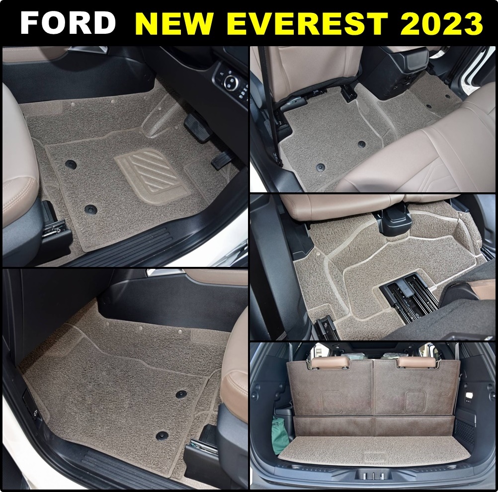 พรมดักฝุ่นไวนิล FORD NEW EVEREST ปี2023 พรมดักฝุ่นในรถยนต์ รีดขอบ เกรดA หนานุ่ม เข้ารูป เต็มคัน