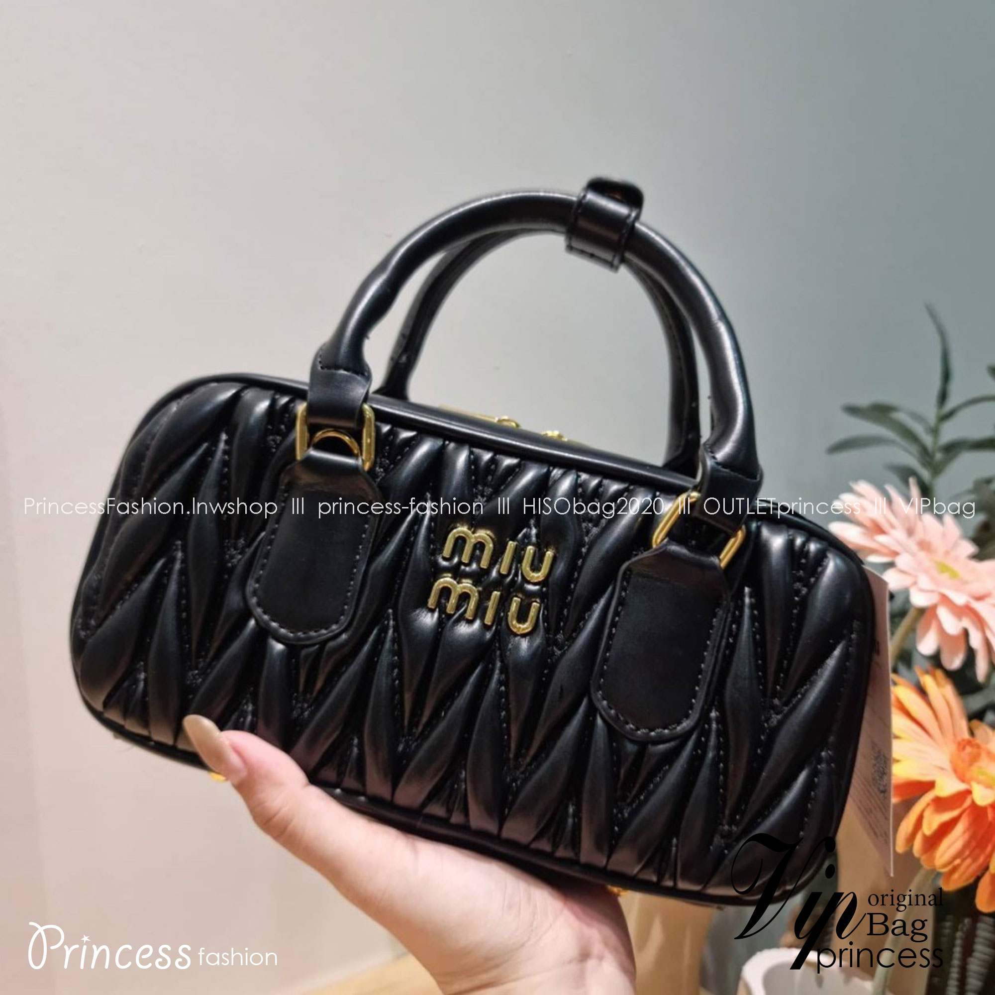 MIU MIU ARCADIE METELASSE LEATHER BAG กระเป๋าถือ/สะพายสุดชิค คุ้มมากไม่อยากให้พลาดน้า เกรดไฮเอน ใช้งานต่างประเทศได้