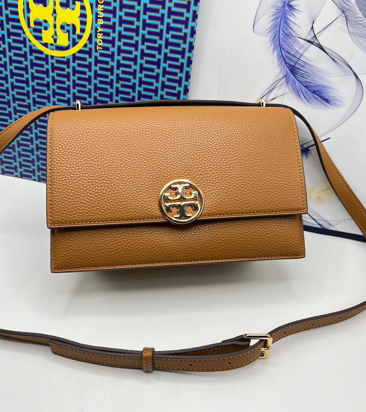 TORY BURCH MILLER LEATHER SHOULDER BAG กระเป๋าสะพายสวยหรู ผู้ดีทุกสี สายถอดได้ ถือเป็นคลัชได้ เกรดออริ สลับแท้ 1:1 ใช้งานต่างประเทศได้