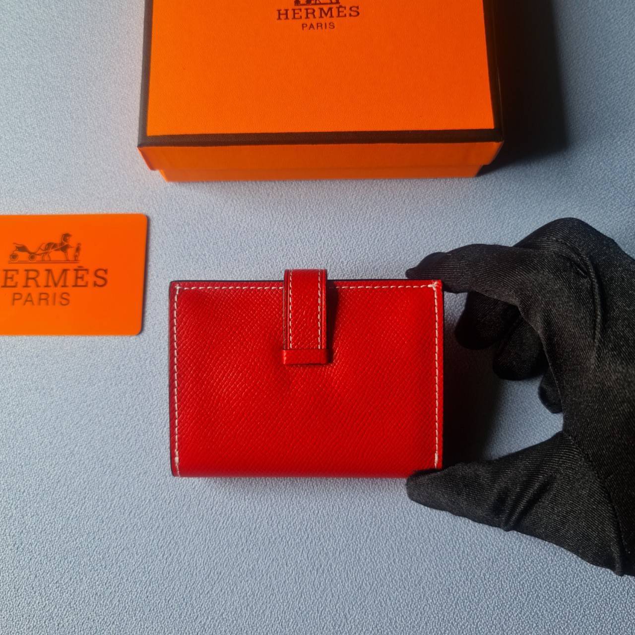 VIP หนังแท้ 】HERMES MINI BEARN WALLET UNISEX