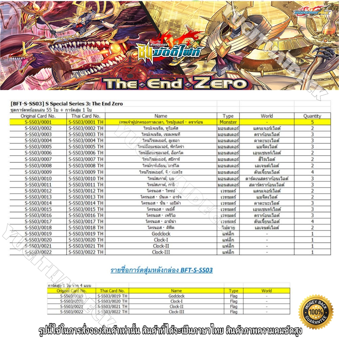 พร้อมส่ง ชิน บัดดี้ไฟท์ BFT-S-SS03 The End Zero (GOD CLOCK) ของมันต้องมี!!