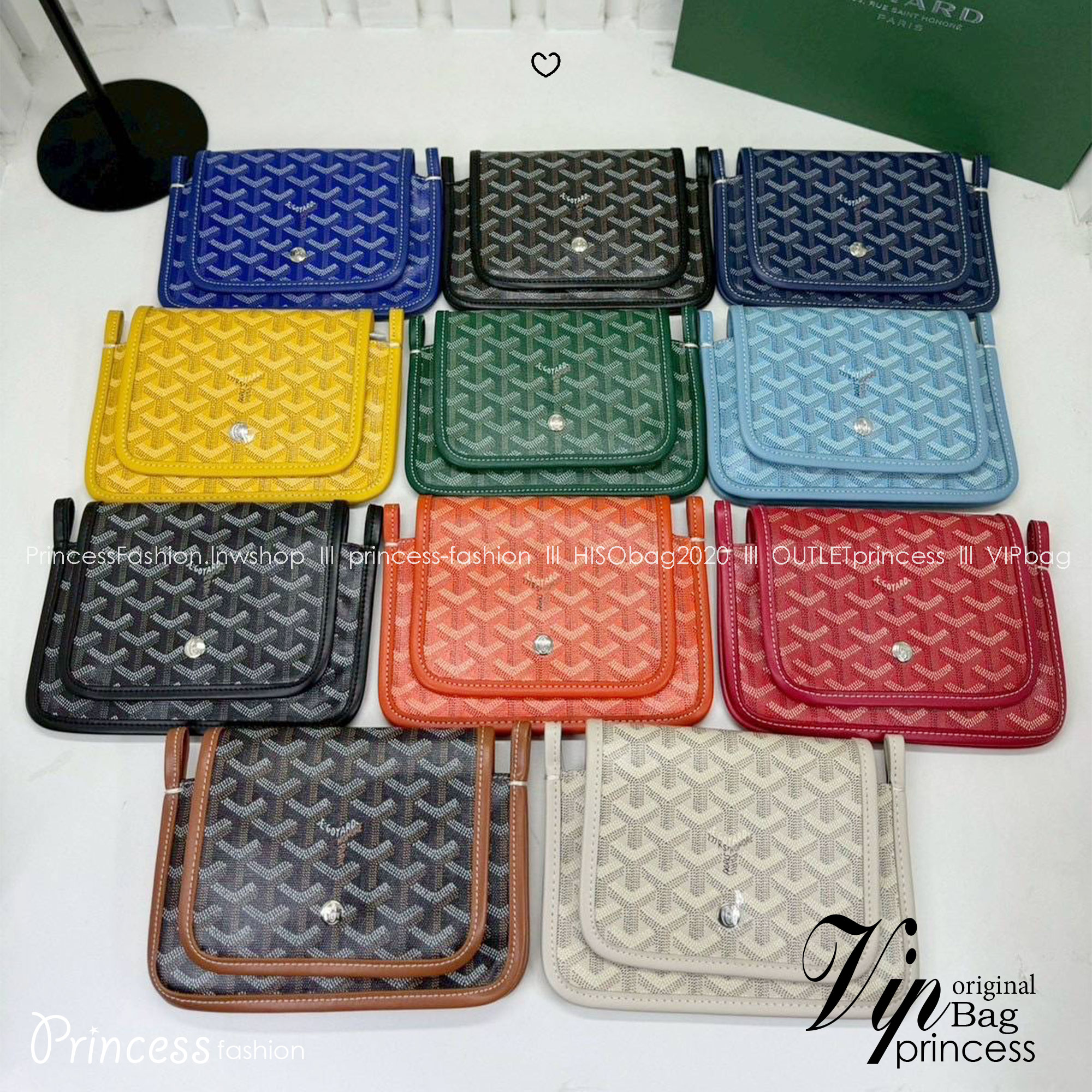 10 สี ORI หนังแท้ | GOYARD Plumet pouch-wallet กระเป๋าสะพายใบเล็กกะทัดรัด ดีไซน์กระเป๋าสตางค์ Plumet ดีไซน์มาพร้อมช่องใส่เหรียญ ธนบัตร และบัตรต่างๆ สามารถสะพายไหล่เป็นกระเป๋าสะพายข้างได้เหมือนกระเป๋าใบเล็ก