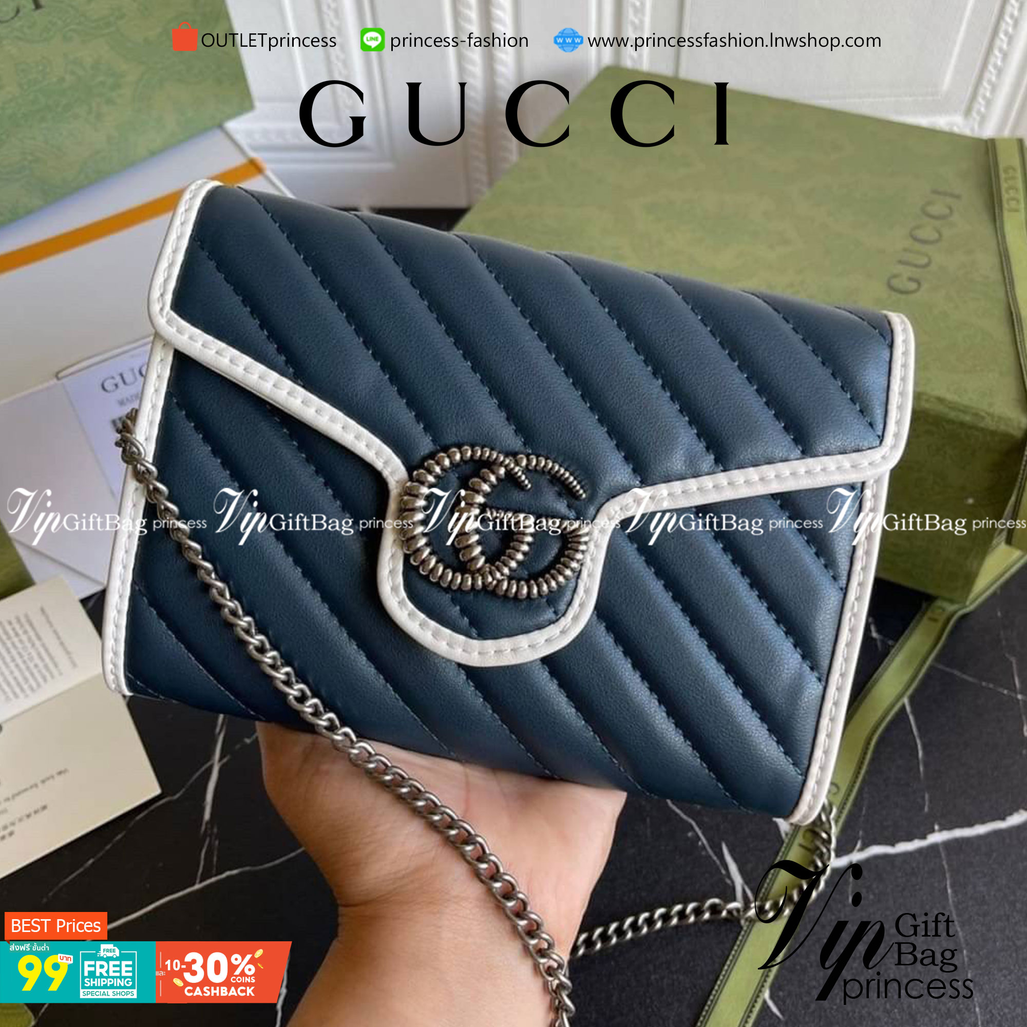 หนังแท้ GG Marmont matelassé mini bag พร้อมส่งที่ไทย GUCCI Wallet on Chain ภาพสินค้าถ่ายจากงานขายจริง รุ่นนี้หนังสวยมากค่ะ ละมุนที่สุด ใส่บัตร ใส่แบงค์ได้ รับรองว่าจะเป็นกระเป๋าที่จะหยิบใช้งานได้บ่อยๆ รับประกันความสวยปังค่าาา