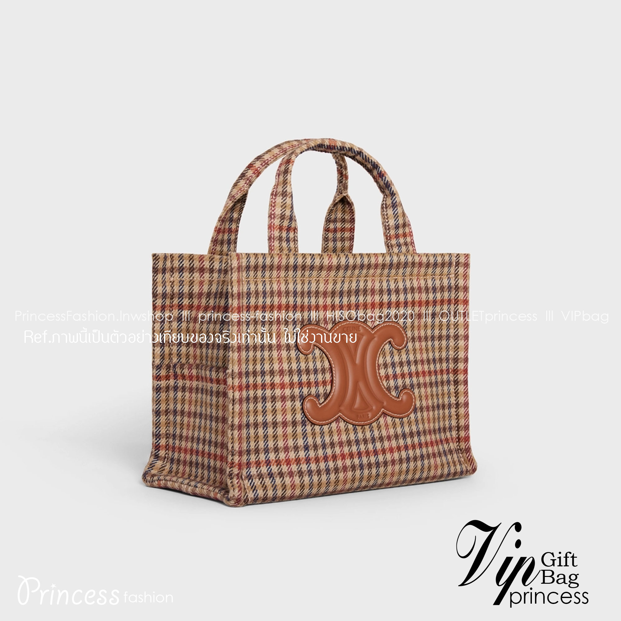 CELINE CABAS THAIS IN TWEED AND CALFSKIN MULTICOLOR / Celine Tote bag รุ่นใหม่ล่าสุด! CELINE MINI CANVAS BAG กระเป๋าผ้าลายสก๊อตสุดเก๋ รูปทรงสวย ขนาดมินิน่ารัก ประดับโลโก้หนังด้านหน้า ช่องใหญ่ด้านในบุผ้าสีเบจ จุของได้กำลังดี