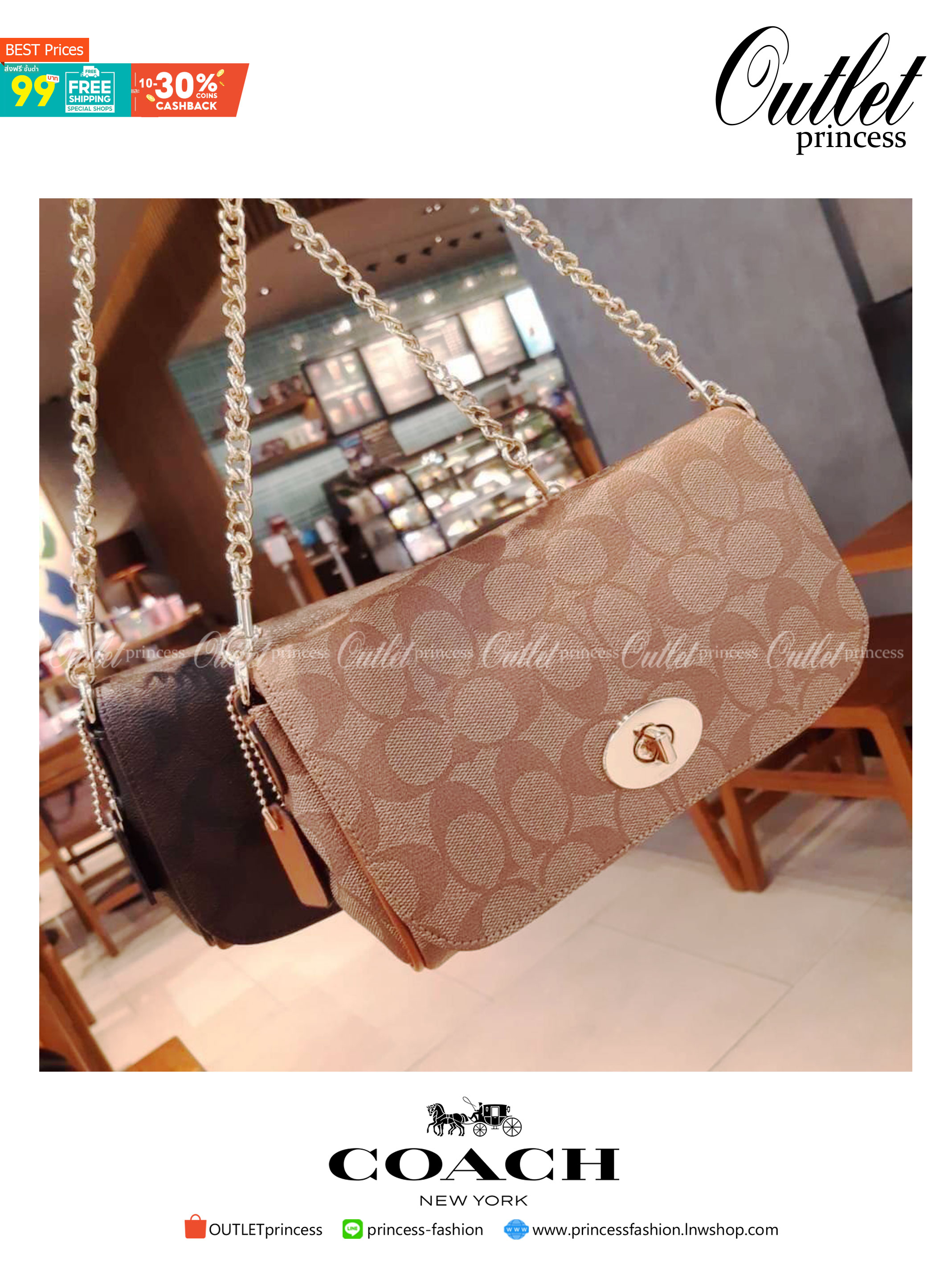 COACH F34615 MINI RUBY CROSSBODY IN SIGNATURE CANVAS ไอเท็มหายาก!! Best seller!! ยกให้น้องเลย!! 👍🎊👍💥 กระเป๋าสะพายข้างรูบี้ ทรงกะทัดรัด ไซส์กำลังดี ดีไซน์เรียบหรูในความเป็นเอกลักษณ์โค้ช ใช้งานง่าย สะดวก วัสดุหนังแคนวาสเคลือบ