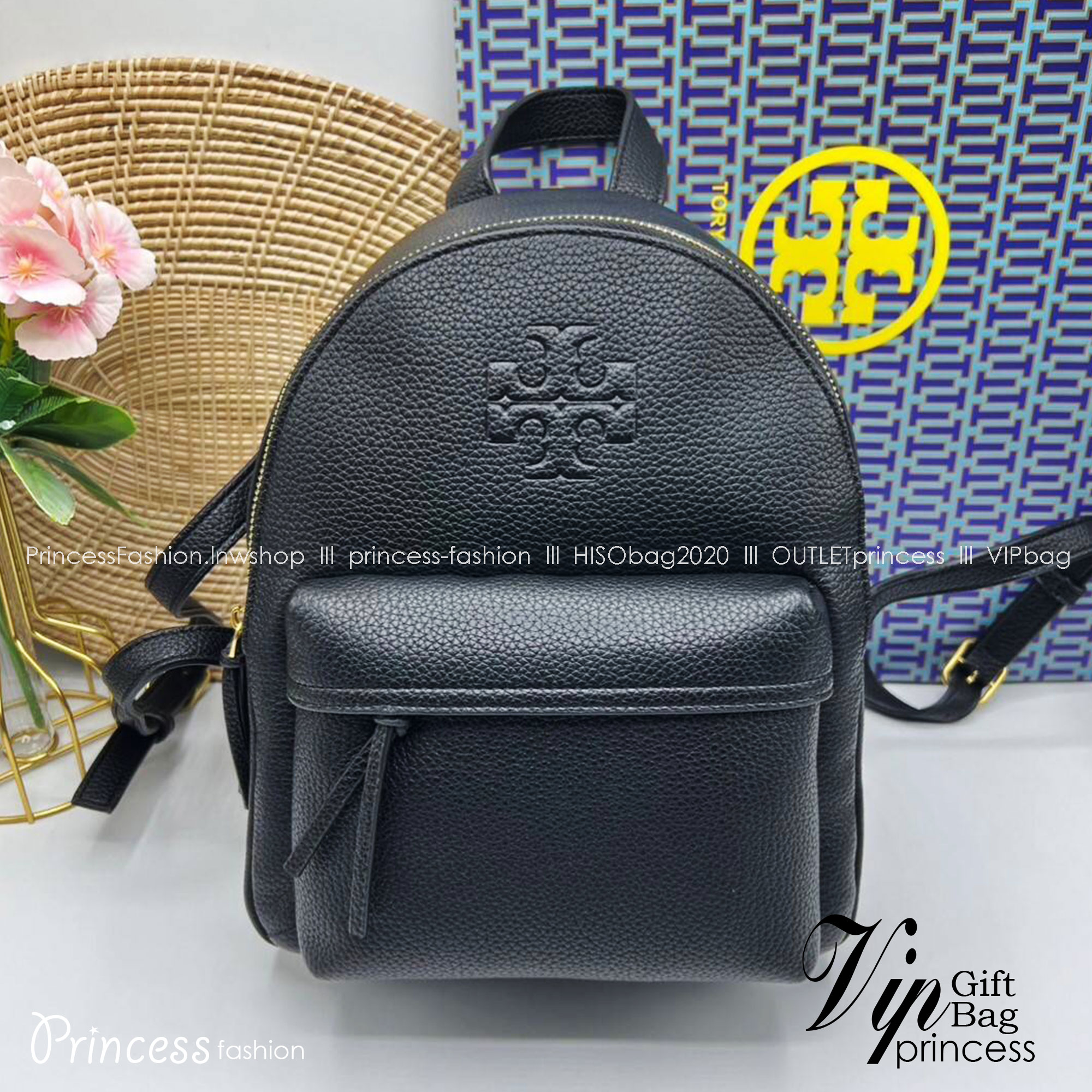 TORY BURCH Thea Leather Mini Backpack Moose / TORY Backpack mini bag คอลเลคชั่นใหม่ งานหนังเต็มใบสีดำคลาสสิก ไอเท็มเด็ดที่ใครๆก็ต่างรอคอย!!