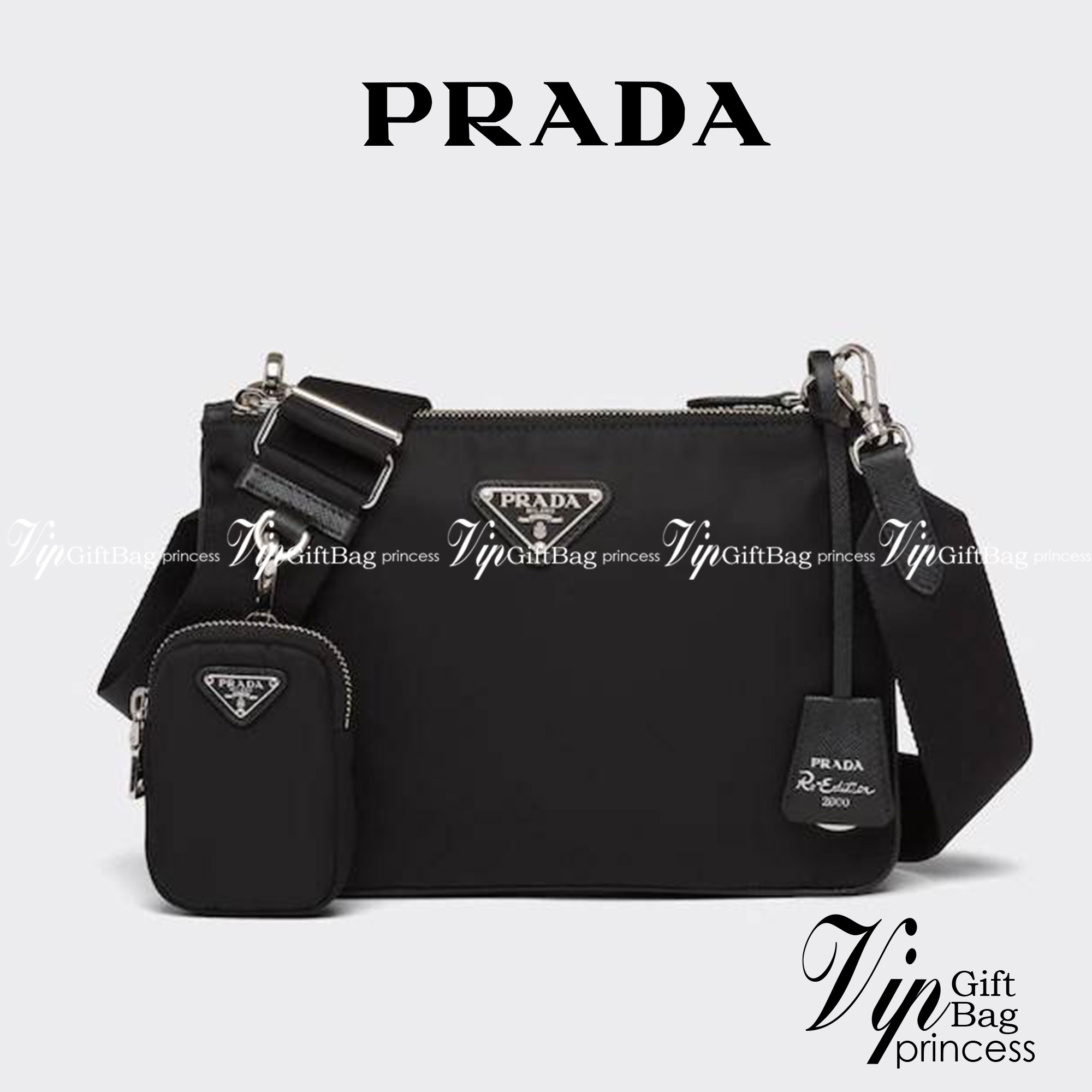 PRADA RE-EDITION 2000 RE-NYLON SHOULDER BAG ไอเท็มสุดโปรด unisex กระเป๋าสะพายข้าง ดีไซน์เรียบง่าย แต่มีความหรูในตัว รูปทรงพกพาสะดวก หยิบใช้ได้ในทุกๆวัน อีกหนึ่งคอลเลคชั่นขายดี วัสดุผ้าไนล่อนคุณภาพ พร้อมใบลูก ไว้ใส่เหรียญ ใส่กุญแจได้สารพัด เปิด-ปิดด้วยซิปห