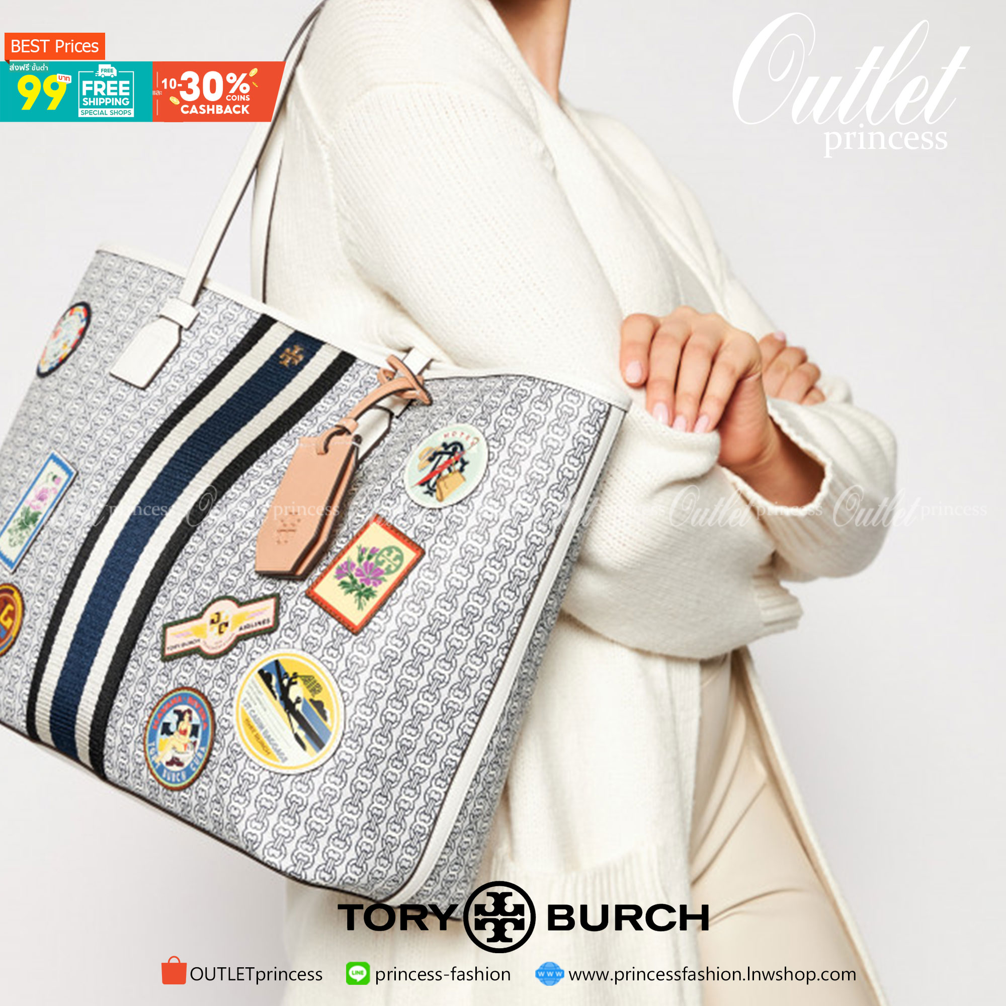 Tory Burch gemini link patches tote new ivory กระเป๋าสะพาย Tory 😍😍ทรง tote มาใหม่ มาพร้อมป้ายห้อย งานจริงสวยทุกมุม อีกหนึ่งรุ่นฮิต ให้พื้นที่จุของกว้างขวาง ที่เชื่อว่าต้องเคยผ่านตาสาว ๆ มาก่อนแน่นอนค่ะ เพราะเป็นกระเป๋าที่ใช้งานง่าย สะพายไห