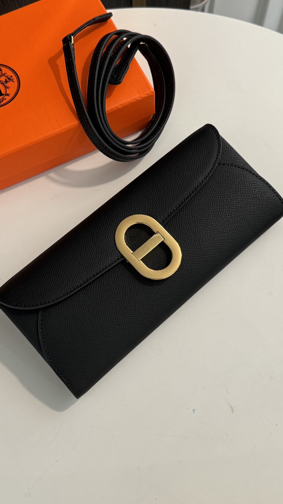 HERMES Chaine d'Ancre To Go wallet กระเป๋าถือสะพายแบรนด์หรู ดีไซส์กระเป๋าสตางค์ใบยาว Long wallet in Epsom Saddle-stitch เกรดออริ สลับแท้ 1:1 ใช้งานต่างประเทศได้ ภาพถ่ายจากงานขายจริง