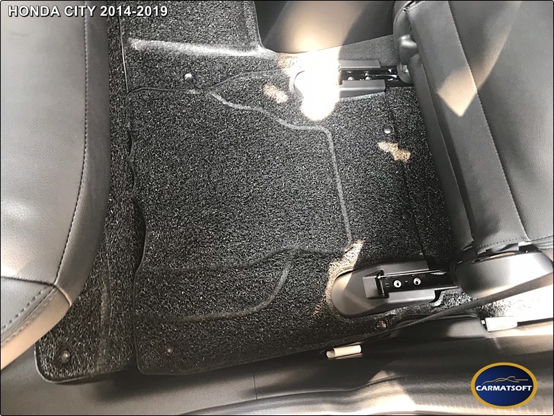 พรมดักฝุ่นไวนิล HONDA CITY 2014-2019 รีดขอบสีดำ เต็มคัน เข้ารูป