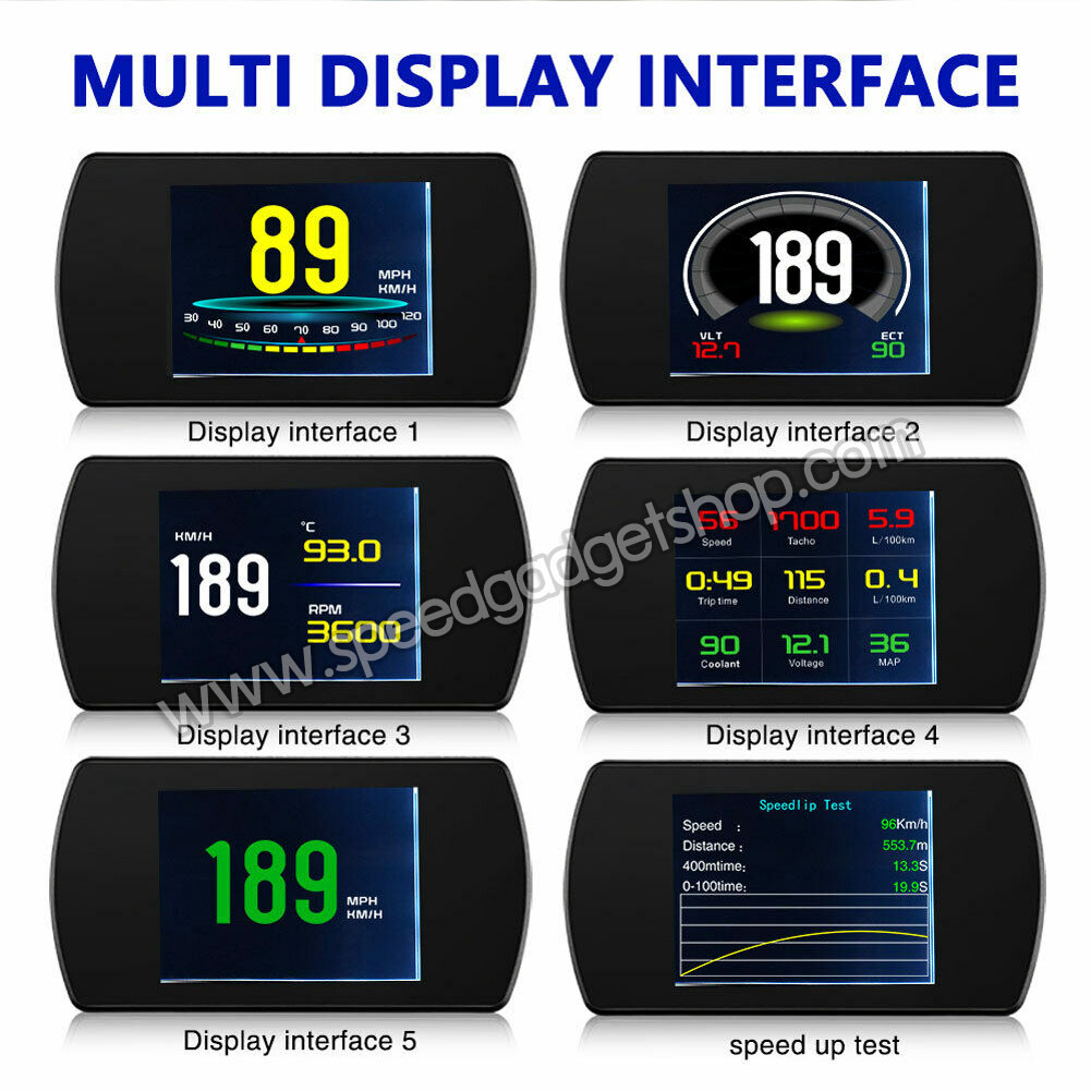 เกจวัด OBD obd2 Smart gauge Display Meter รุ่น P12 เกจวัดความร้อนหม้อน้ำ เกจวัดความเร็ว วัดรอบ วัดแบต แบบมีเสียงเตือน ติดตั้งกับ port obd2 ไม่ต้องตัดต่อสายไฟ (อ่านโค้ด ลบโค้ด เครื่องยนต์ได้)
