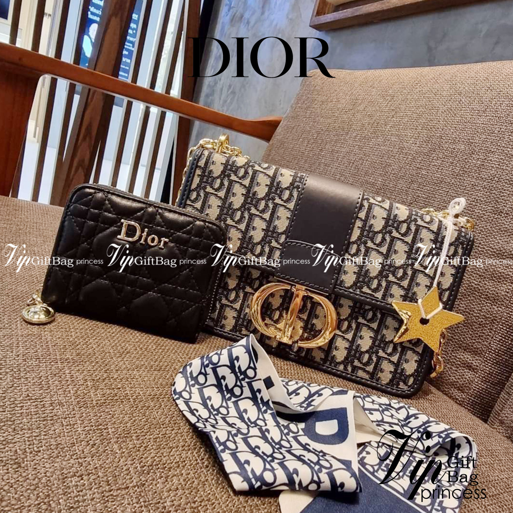 DIOR SET BAG / DIOR 30 Montaigne Bag / CD LIMITED EDITION GIFT BOX WITH GOLD STAR BOUTIQUE SET พร้อมเสิร์ฟครบชุด แรร์ไอเท็ม ที่ถูกรวมไว้ในหนึ่งเดียว กับ gift box limited จัดให้ทั้งกระเป๋าสะพายสุดหรู กระเป๋าสตางค์ใบสั้นรุ่นคลาสสิค ribbon เข้าเซ็ท และ gold 