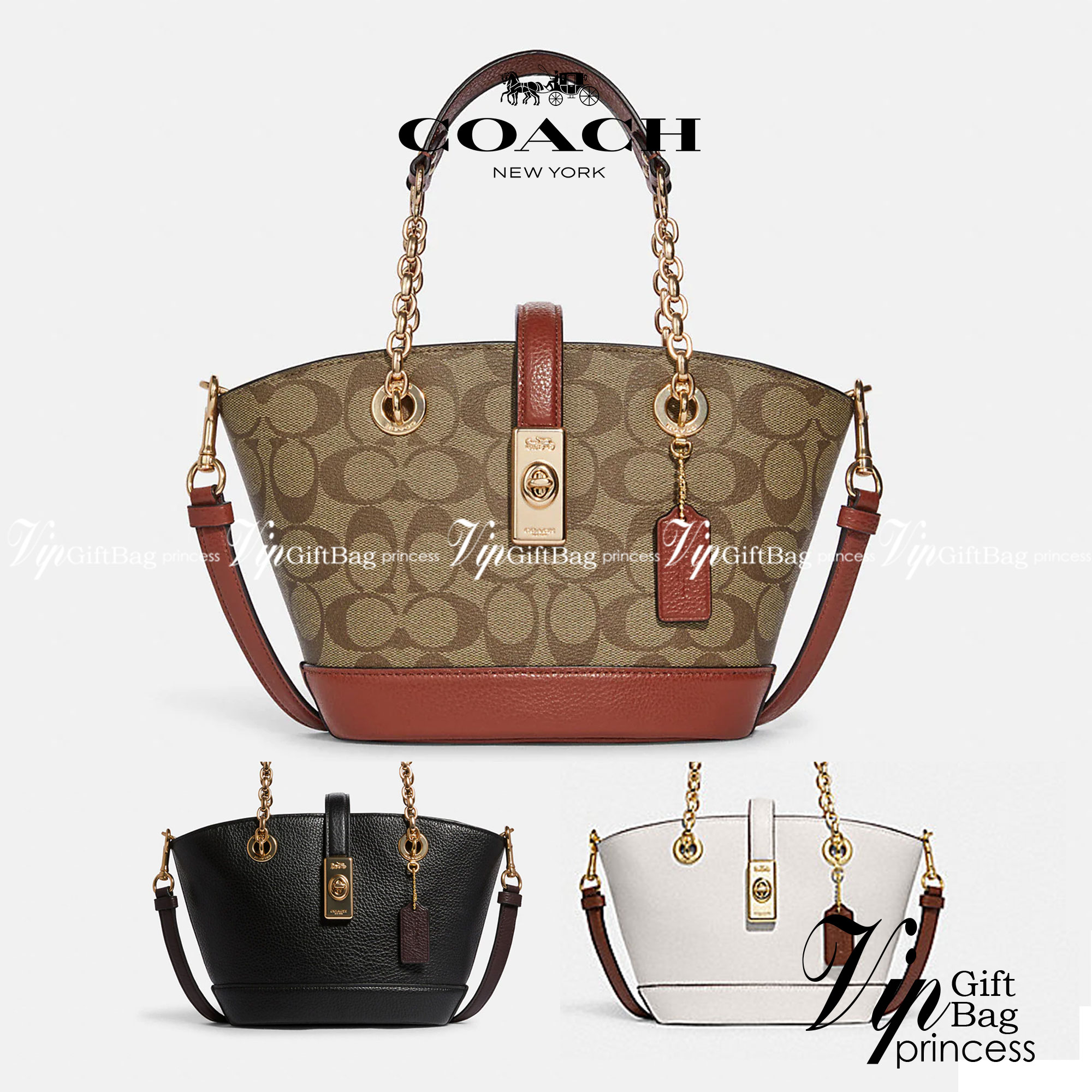 COACH Lane Bucket Bag In Signature Canvas C8597 C8399 พร้อมส่งที่ไทย