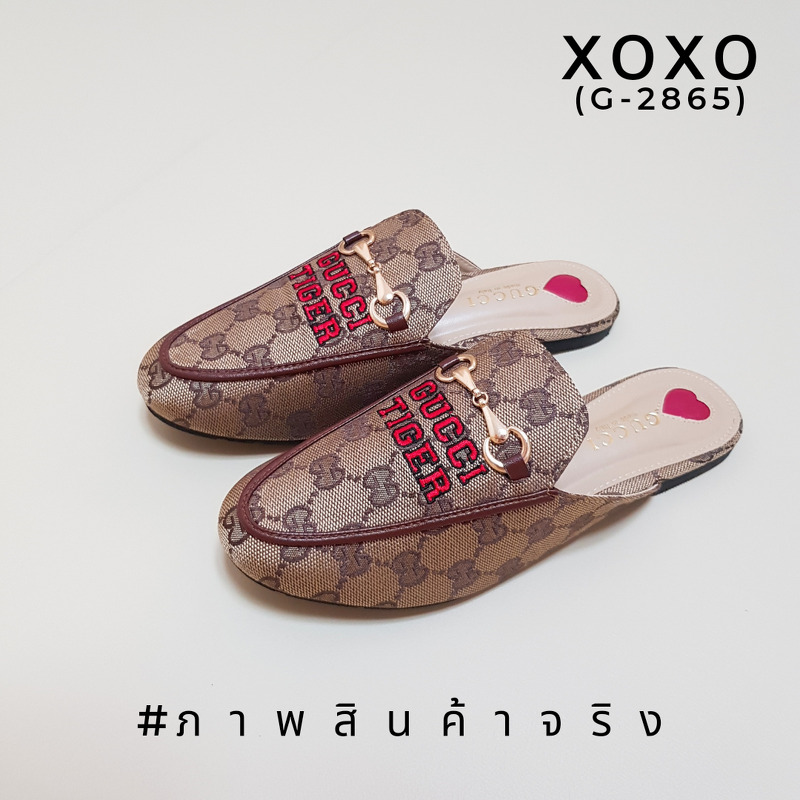 GUCCI รองเท้างานสวม ทรงเปิดส้น ปัก GG tiger (ตามภาพสินค้าจริง) พร้อมว่างอะไหล่ตะขอเกี่ยว สวย หรู (ตัวใหม่ ล่าสุดปีนี้เลยค่ะ) วัสดุผ้าลายแบรนด์ ด้านหน้าโค้งกว้าง ใส่สบาย น้ำหนักเบา แมทส์ชุดง่าย