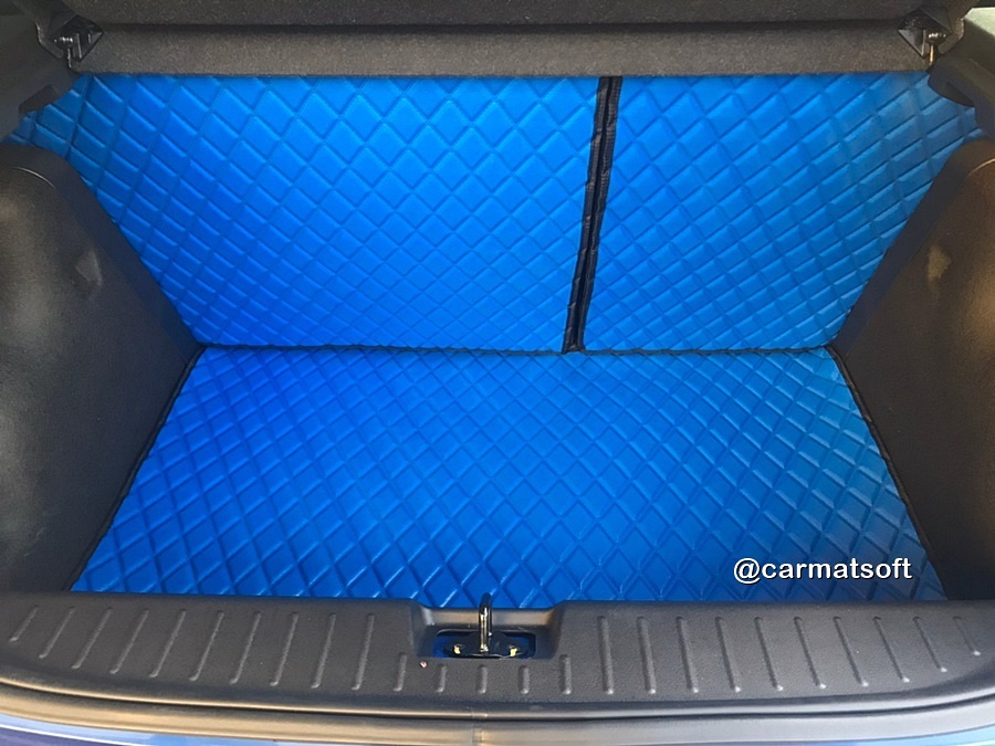 พรมปูพื้นรถยนต์ MG 3 2019 ยางปูพื้นรถEVA ลายDIAMOND รวมแผ่นท้าย +ปิดเบาะ เต็มคัน