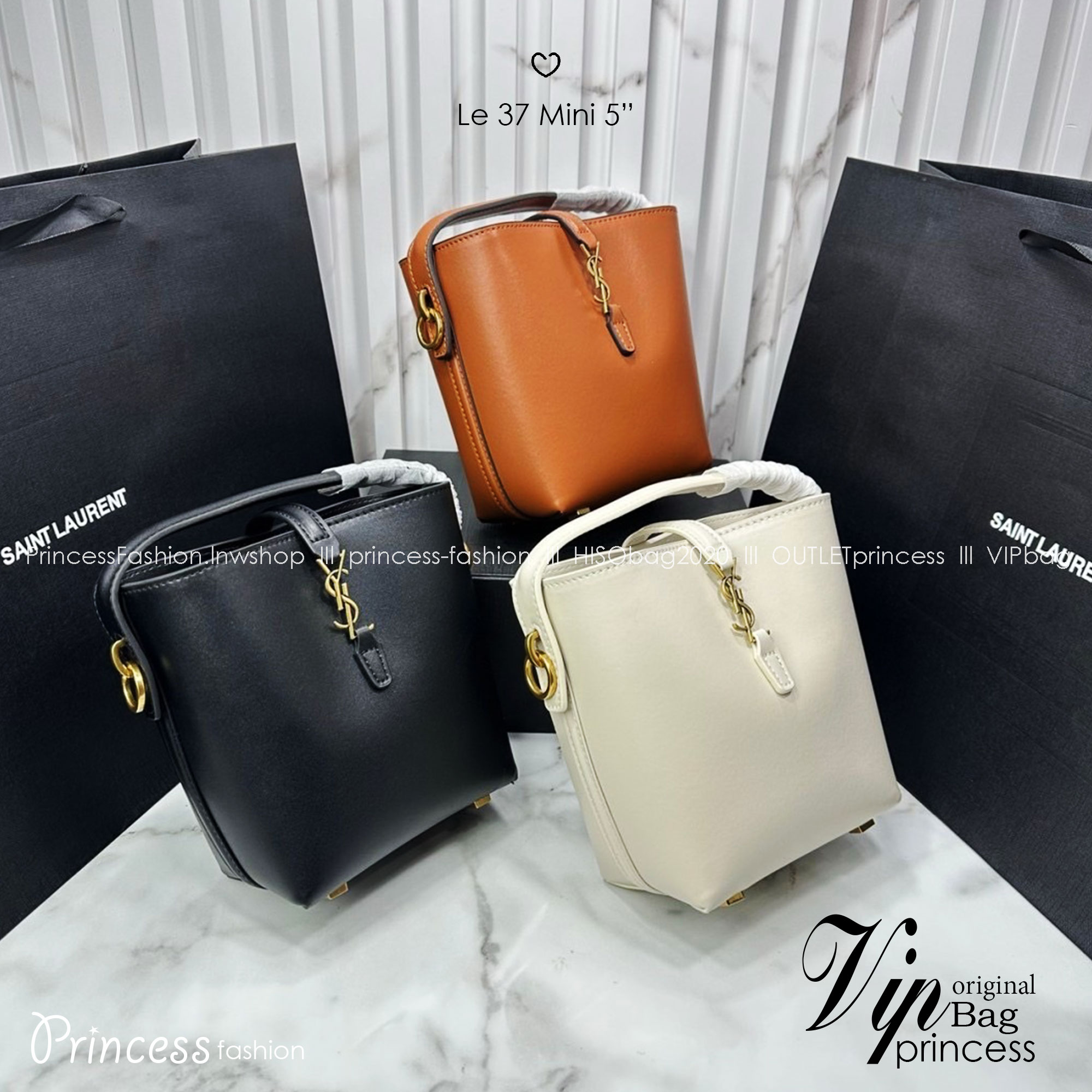 Mini 5" น้องเล็กน่ารักมาก YSL Le 37 in shiny leather Hobo Bag / YSL Bucket Bag / YSL Tote Bag กระเป๋าสะพายทรงโฮโบโท้ท งานหนังสวยเต็มใบ อะไหล่ทองสวยคลาสสิก ราคาแสนดีแนะนำของมันต้องมีจริงๆ