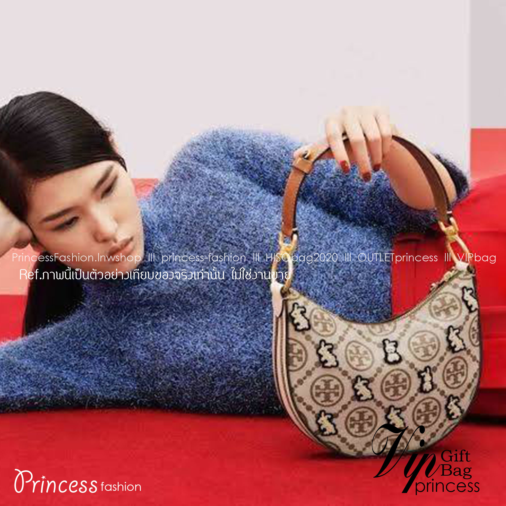 TORY BURCH Mini T Monogram Embroidered Rabbit Crescent Bag 🐇 คอลเลคชั่นกระต่ายสุดร้อนแรงแห่งปี 🥕🥕 คอลเลคชั่นทีบ่งบอกสไตล์ที่ทันสมัยทรงครึ่งวงปักลายกระต่ายบนกระเป๋าสุดน่ารัก โด่ดเด่น