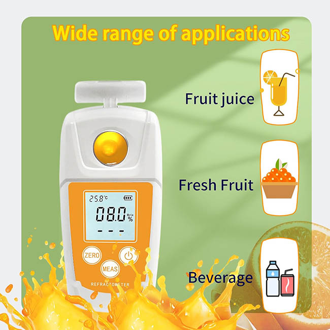 เครื่องวัดความหวานระบบดิจิตอล ใช้วัดความหวานผลไม้ เครื่องดื่ม แคนตาลูป เมล่อน น้ำมะพร้าว ทุเรียน น้ำส้ม น้ำองุ่น ช่วงวัด 0-55% Brix