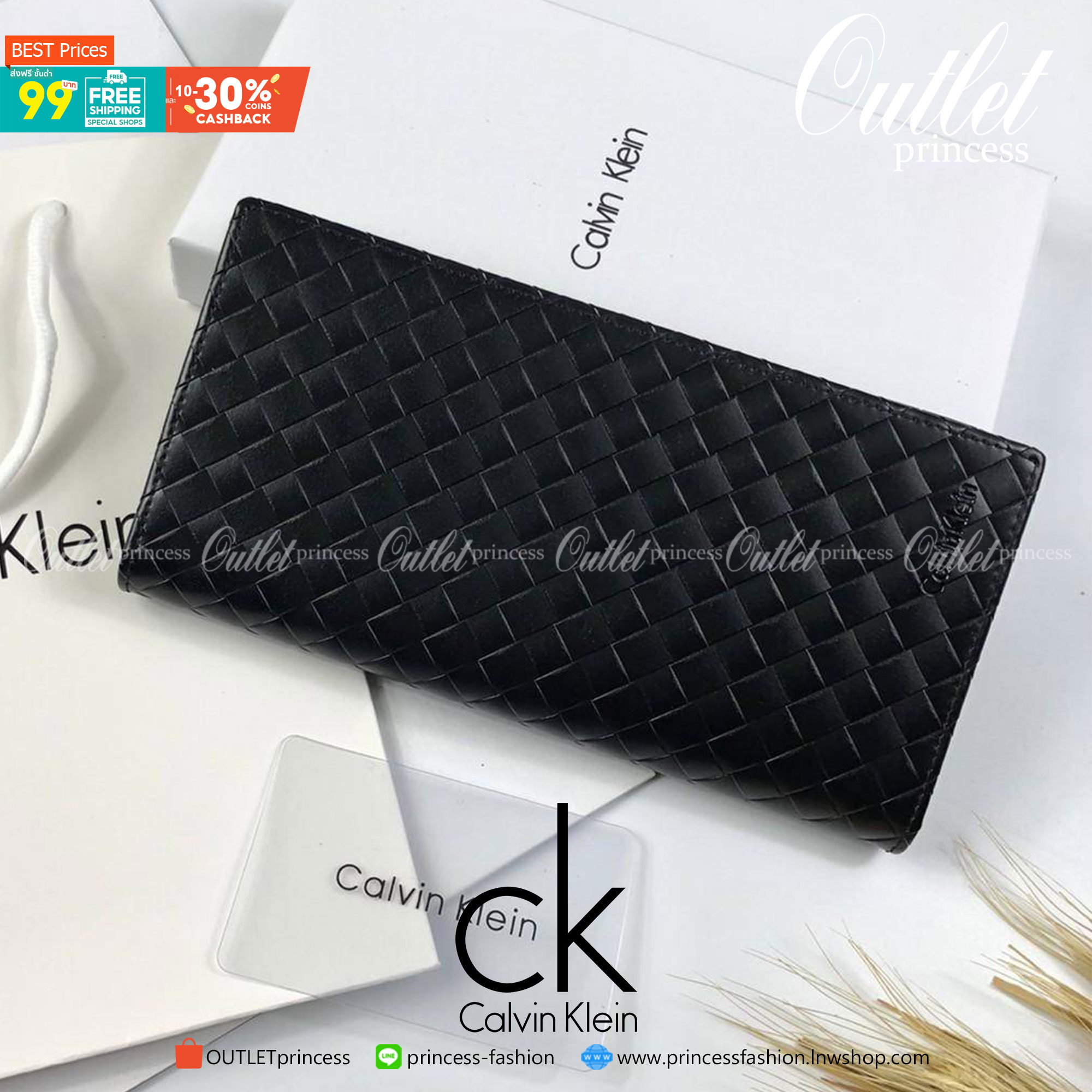 ของแท้ 💯% 】Calvin Klein Secretary with Interior Zipper กระเป๋าสตางค์ใบยาว ลายสานรอบใบ ภายในมีช่องใส่ธนบัตร ช่องใส่บัตรหลายช่อง และช่องซิปสำหรับใส่เหรียญ จะมอบเป็นของขวัญหรือใช้เองก็แนะนำเลยค่ะ