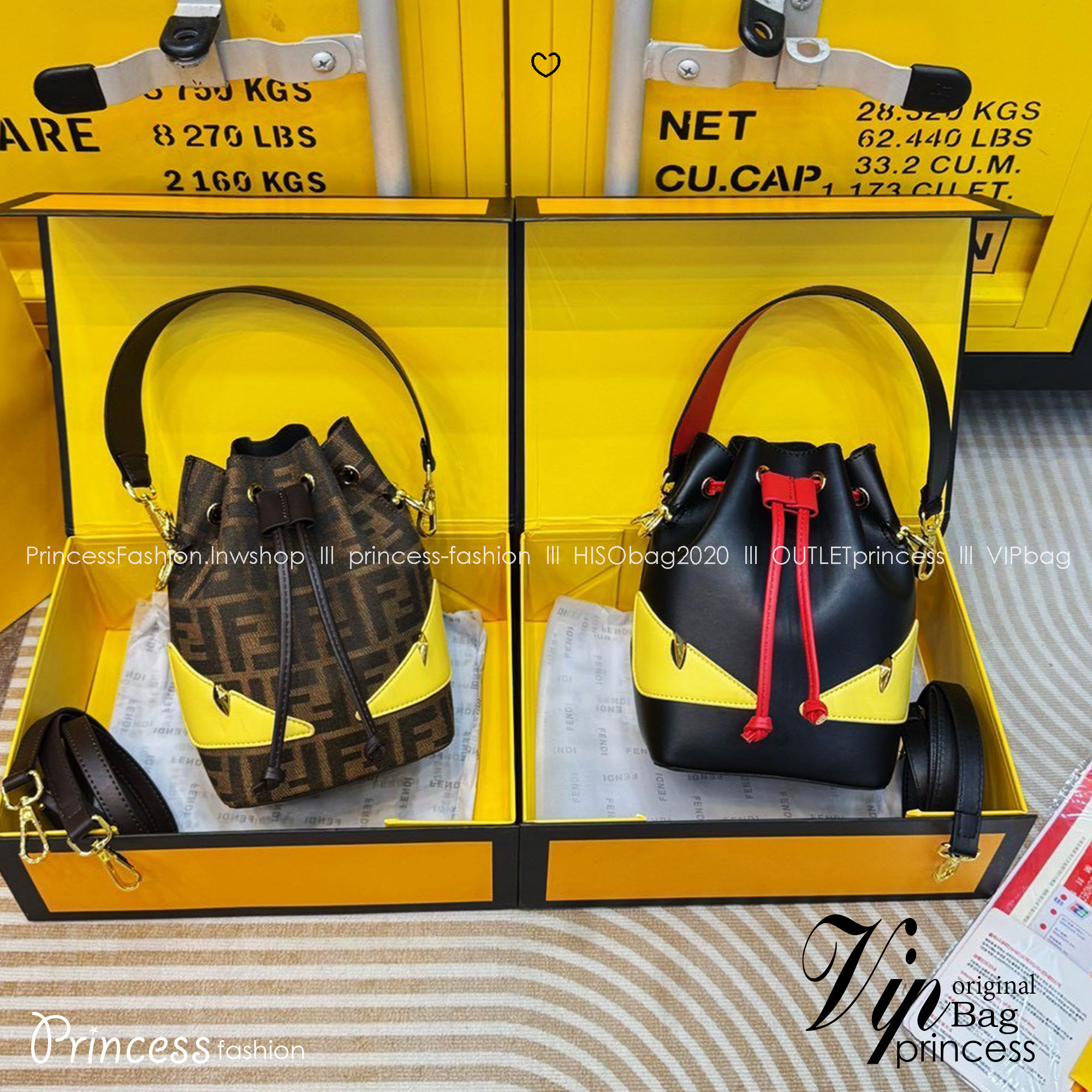 FENDI Mon Tresor Lunar New Year Mini Bucket Bag กระเป๋าสะพายทรงบัคเก็ต ต้อนรับตรุษจีน ด้วยดวงตาปีศาจ หรือ ‘Monster Eyes’ ที่ทำให้กระเป๋าดูขี้เล่นมากขึ้น เป็นการตอกย้ำชื่อรุ่นได้เป็นอย่างดี