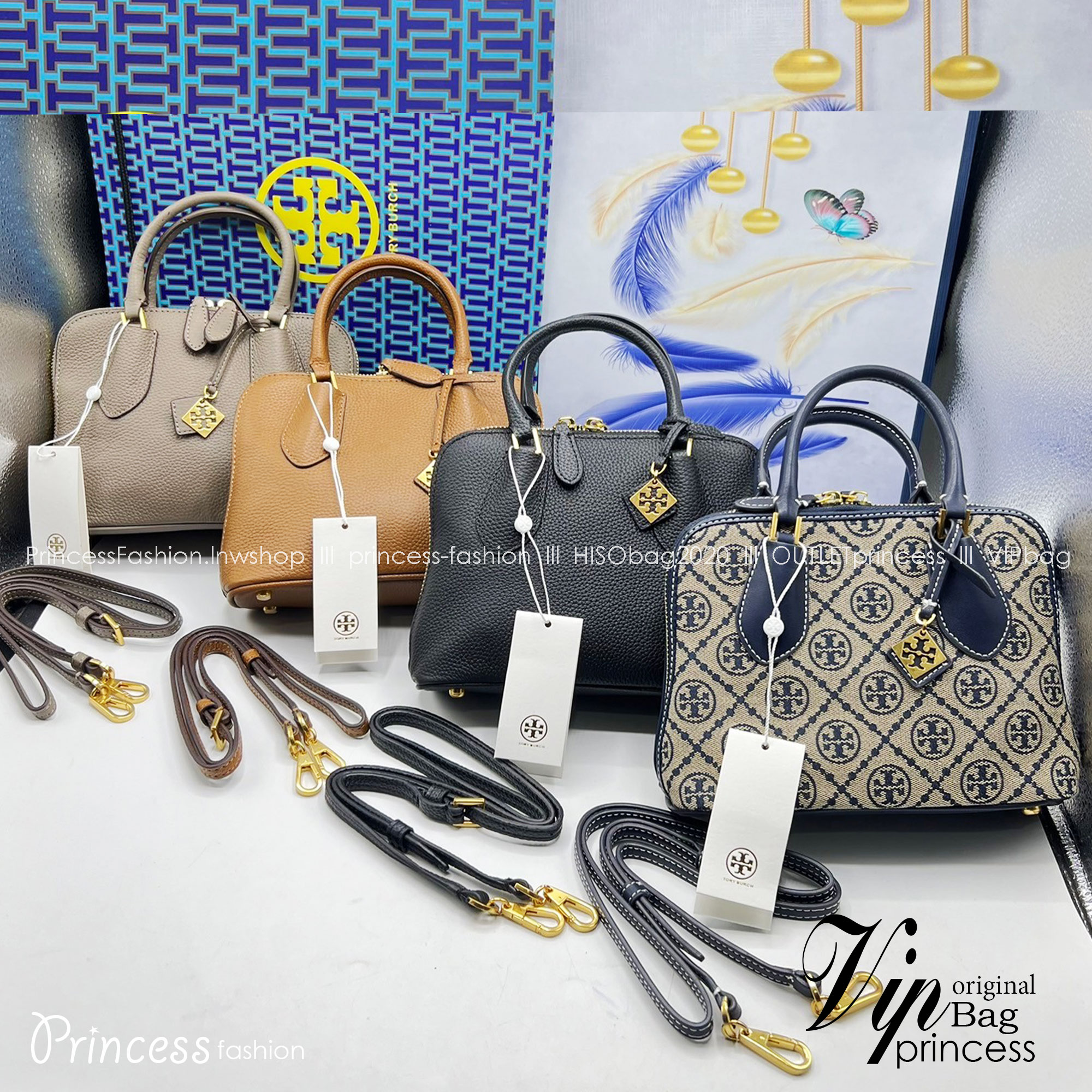 TORY BURCH MINI PEBBLED SWING BAG / Tory Mini Swing Bag in Pebbled Leather / T Monogram Jacquard Swing Bag กระเป๋าสะพาย คอลเลคชั่นใหม่ล่าสุดดีไซน์สุดคลาสสิก รูปทรงโดม