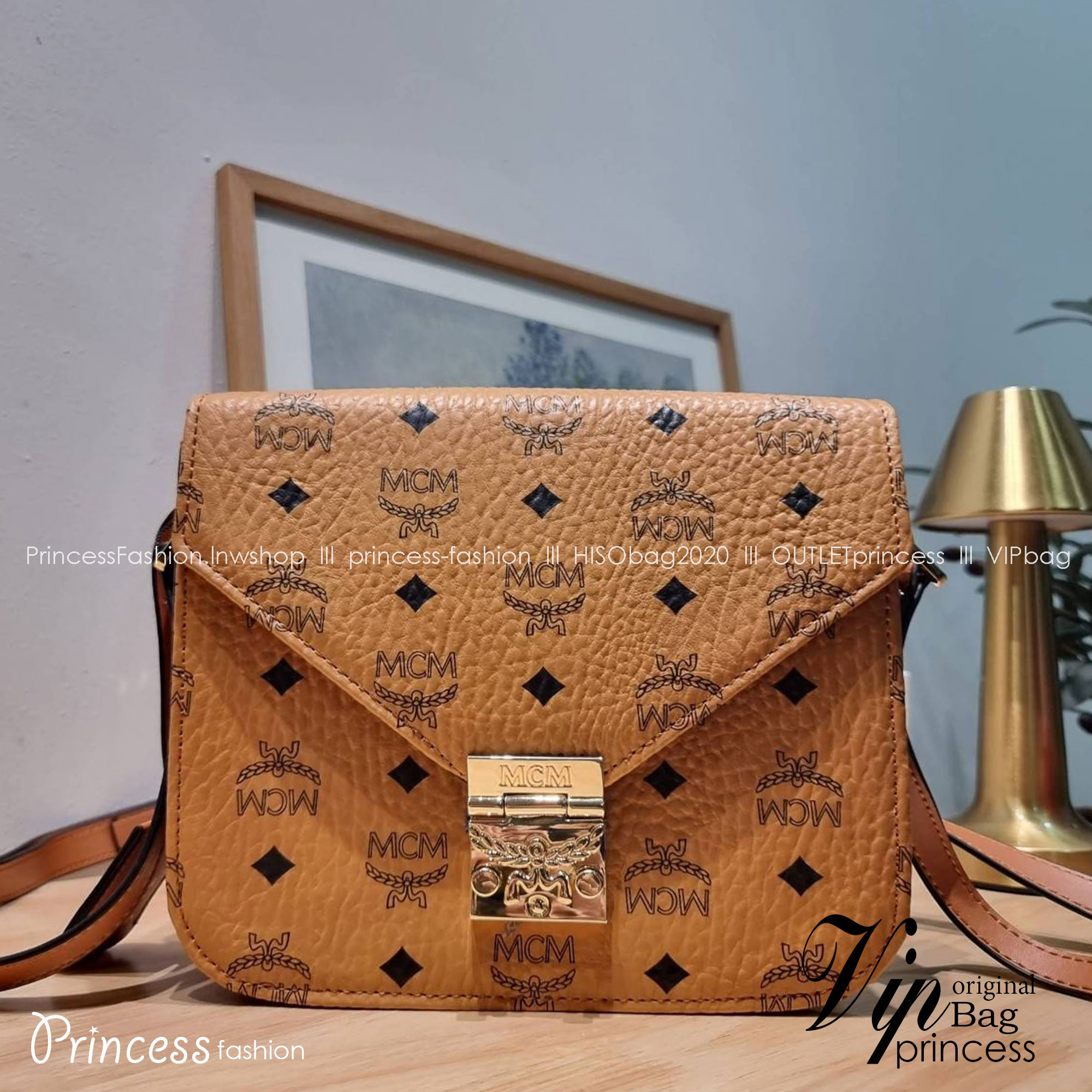 M.C.M PATRICIA SHOULDER BAG IN VISETOS กระเป๋าสะพายไหล่/ข้าง ดีไซน์ได้อย่างมีสไตล์ เกรดออริ สลับแท้ 1:1 ใช้งานต่างประเทศได้ ภาพถ่ายจากงานขายจริง