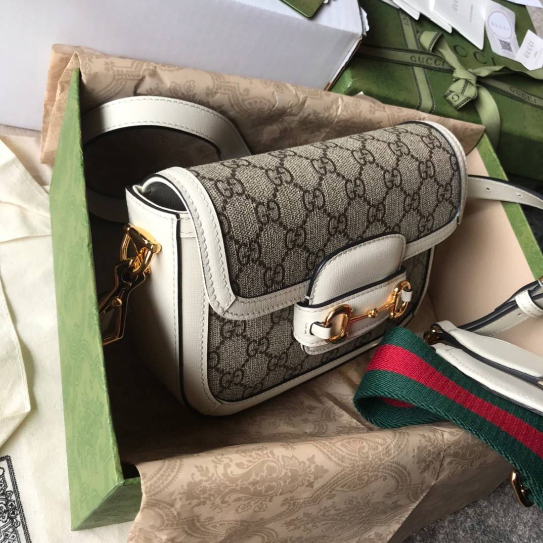 Gucci Horsebit 1955 mini bag GG Supreme in canvas พร้อมส่ง เกรดท็อปออรินอล งานเหมือนสุด หนังแท้ สวยงามตามรูป TOP ORIGINAL 1:1 เกรดเทียบแท้ ใช้สลับแท้ได้ ใช้งานต่างประเทศได้