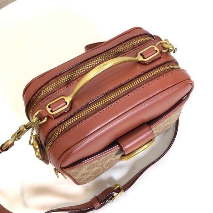 Coach RILEY LUNCHBOX BAG IN COLORBLOCK SIGNATURE CANVAS