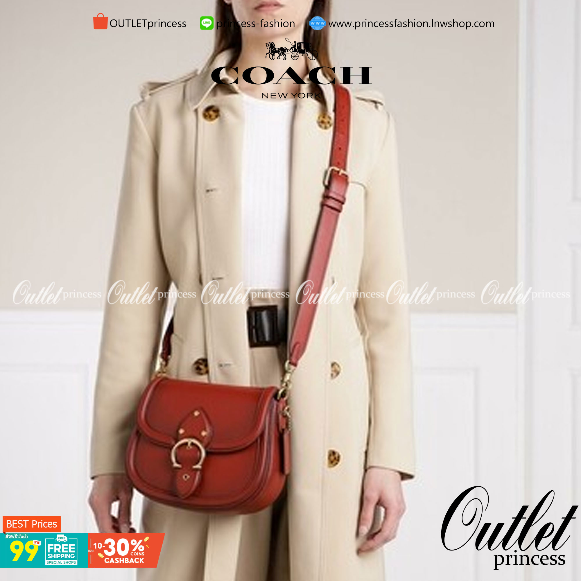 OUTLET 】COACH BEAT SADDLE BAG 10 แบบพร้อมส่ง จุกๆ เลยค่า The best item! ที่สาวๆรอคอย! ฮอตไฟลุก! สีหายาก ละมุนคุณหนู คอลเลคชั่นใหม่ ดีไซน์หรูหรา พิเศษมากๆมาพร้อมสายสะพาย 2 เส้น ใช้คู่กันหรือแยกสะพายก็สวยครบสูตร กระเป๋าสะพายทรง saddle คลาสสิค วัสดุหนัง glov