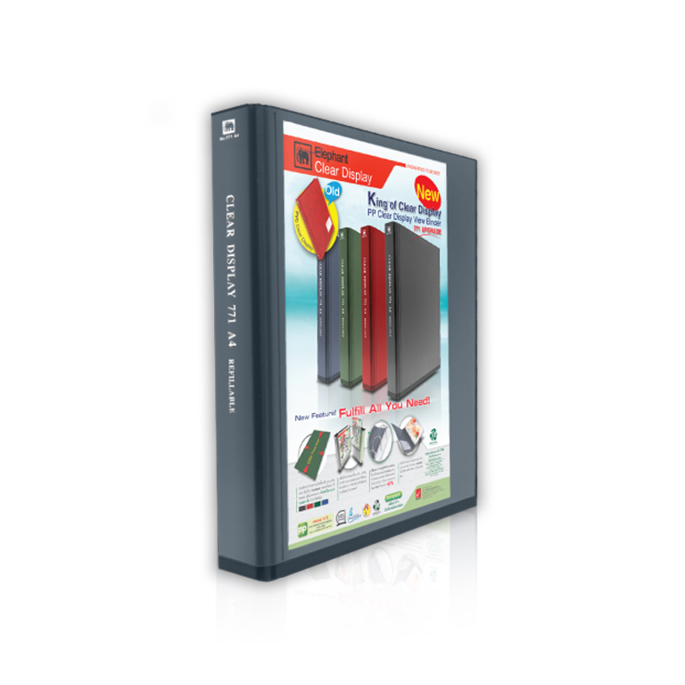 แฟ้มโชว์เอกสาร 4ห่วง พร้อมใส้แฟ้ม #771UPGRADE ตราช้าง