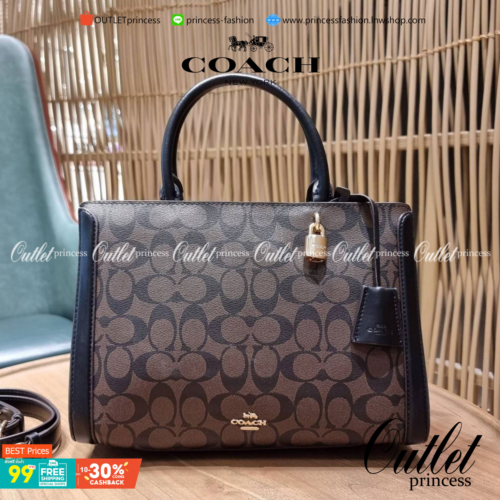 COACH ZOE CARRYALL IN SIGNATURE CANVAS เดอะเบสท์แห่งปี ต้องยกให้พี่คนสวยใบนี้เลย!! รุ่นที่สาวๆตามหา หายากอีกหนึ่ง กระเป๋าถือ/สะพายทรงสวย คลาสสิค ใบใหญ่จุคุ้ม มีดีเทลน่ารักๆที่แม่กุญแจ สามารถล็อคหัวซิปได้ กุญแจซ่อนในพวงหนังห้อยก็น่ารักไปอีก ภายในโล่งกว้าง 