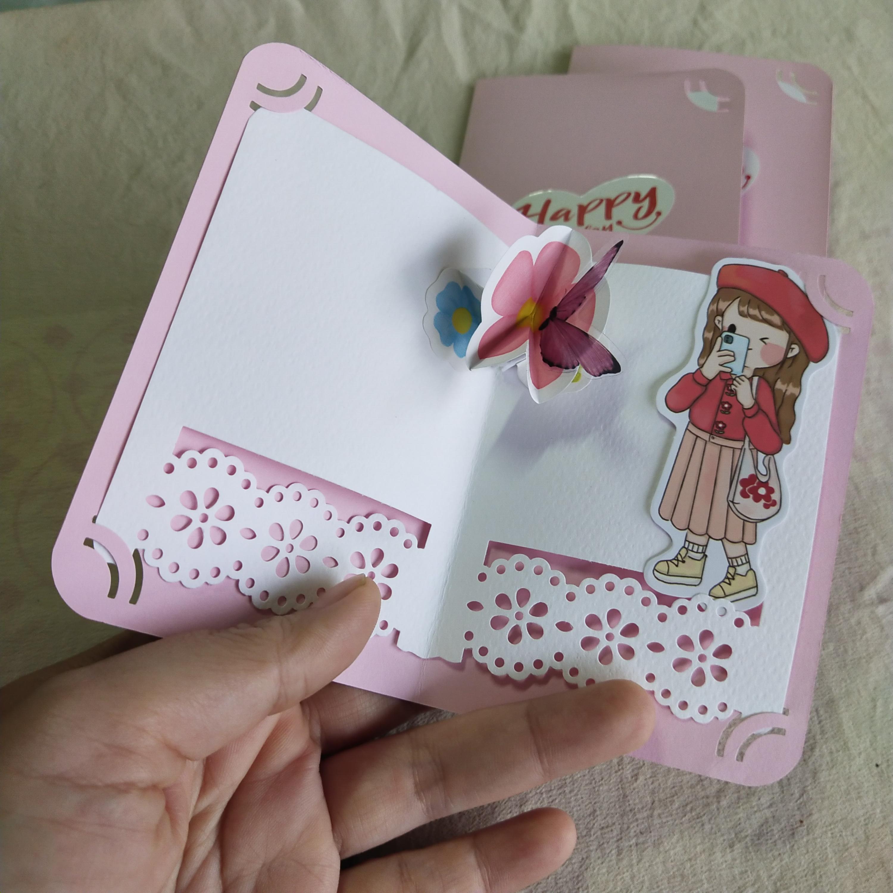 การ์ดป๊อปอัพ การ์ตูน ญ / ช