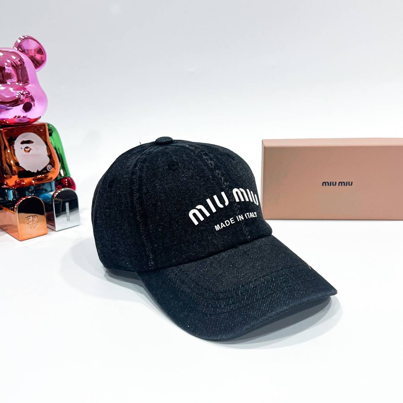 MIU MIU Denim baseball cap / MIU MIU Cap "ของมันต้องมี" หมวกงานคุณภาพที่สุด เกรดท็อปออริ เดนิมสุดคลาสสิก ใช้งานต่างประเทศได้