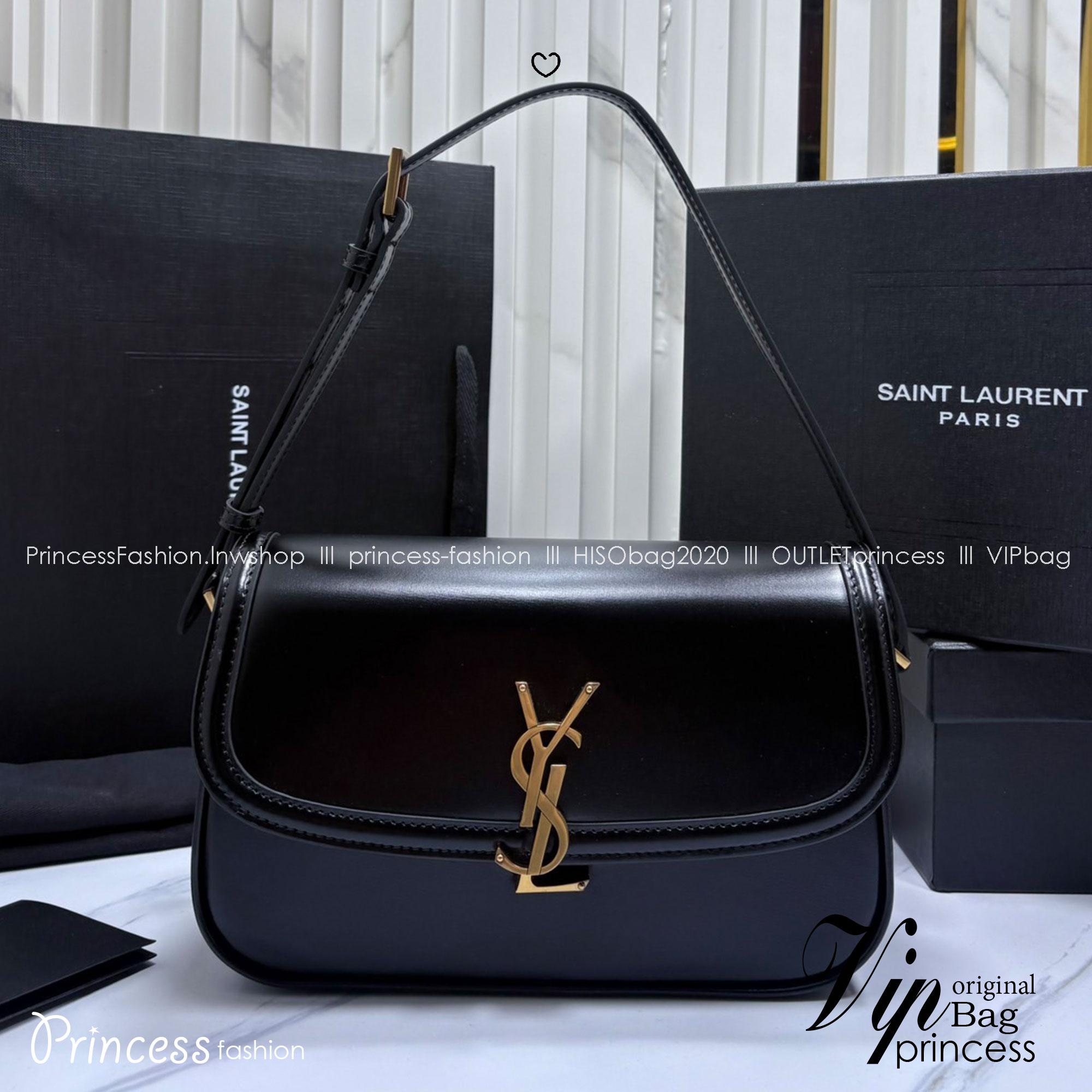 ORI หนังแท้ | YSL Solferino Large Bag / YSL Hobo Bag กระเป๋าสะพายไหล่ทรงกล่องเรียบหรูดูแพง โดดเด่นด้วยตัวปิดโลโก้ YSL ดีไซน์โค้งมนแตกต่างจากรุ่นดั้งเดิมดูหราหรามากขึ้น สายสะพายปรับได้ ช่วยให้จัดแต่งทรงได้ตามใจชอบ