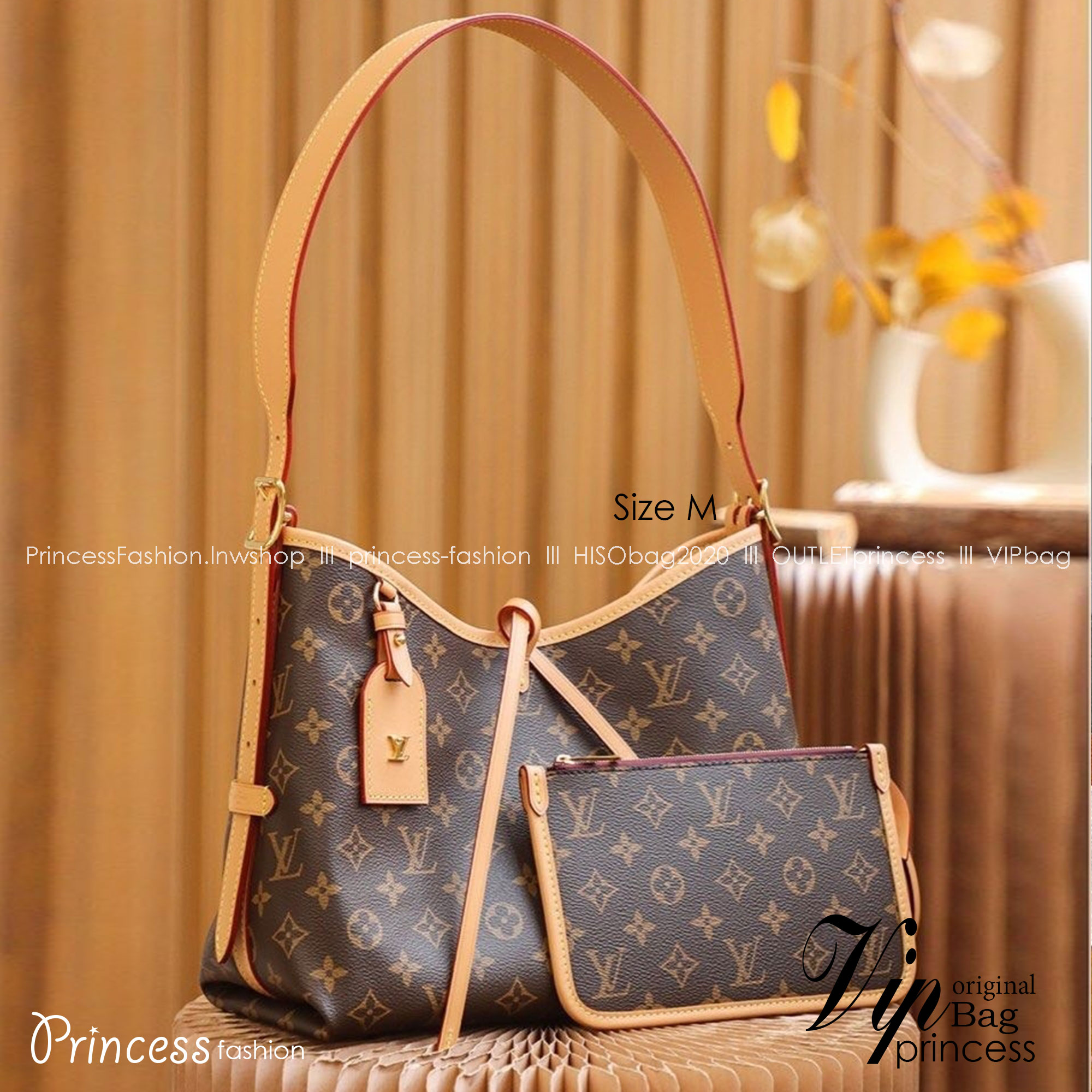 CarryAll PM handbag in Monogram / LV Tote Shopping Bag พร้อมส่ง กระเป๋าถือแคนวาสแต่งขอบหนังแคนวาสอย่างดี ผสานเสน่ห์สวยงามเข้ากับดีไซน์ที่รับกับสรีระให้คุณพกพาไปได้ทุกที่