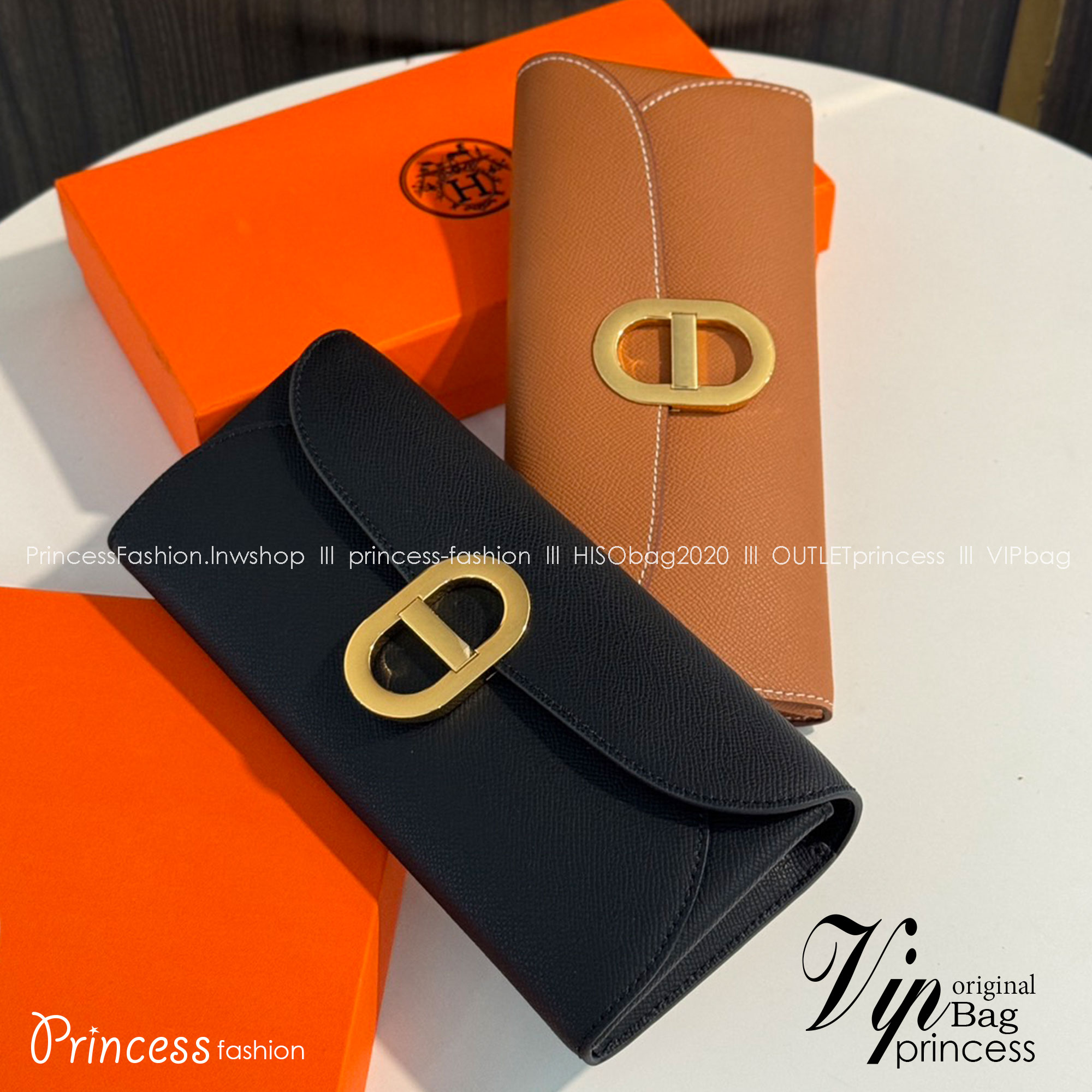 HERMES Chaine d'Ancre To Go wallet กระเป๋าถือสะพายแบรนด์หรู ดีไซส์กระเป๋าสตางค์ใบยาว Long wallet in Epsom Saddle-stitch เกรดออริ สลับแท้ 1:1 ใช้งานต่างประเทศได้
