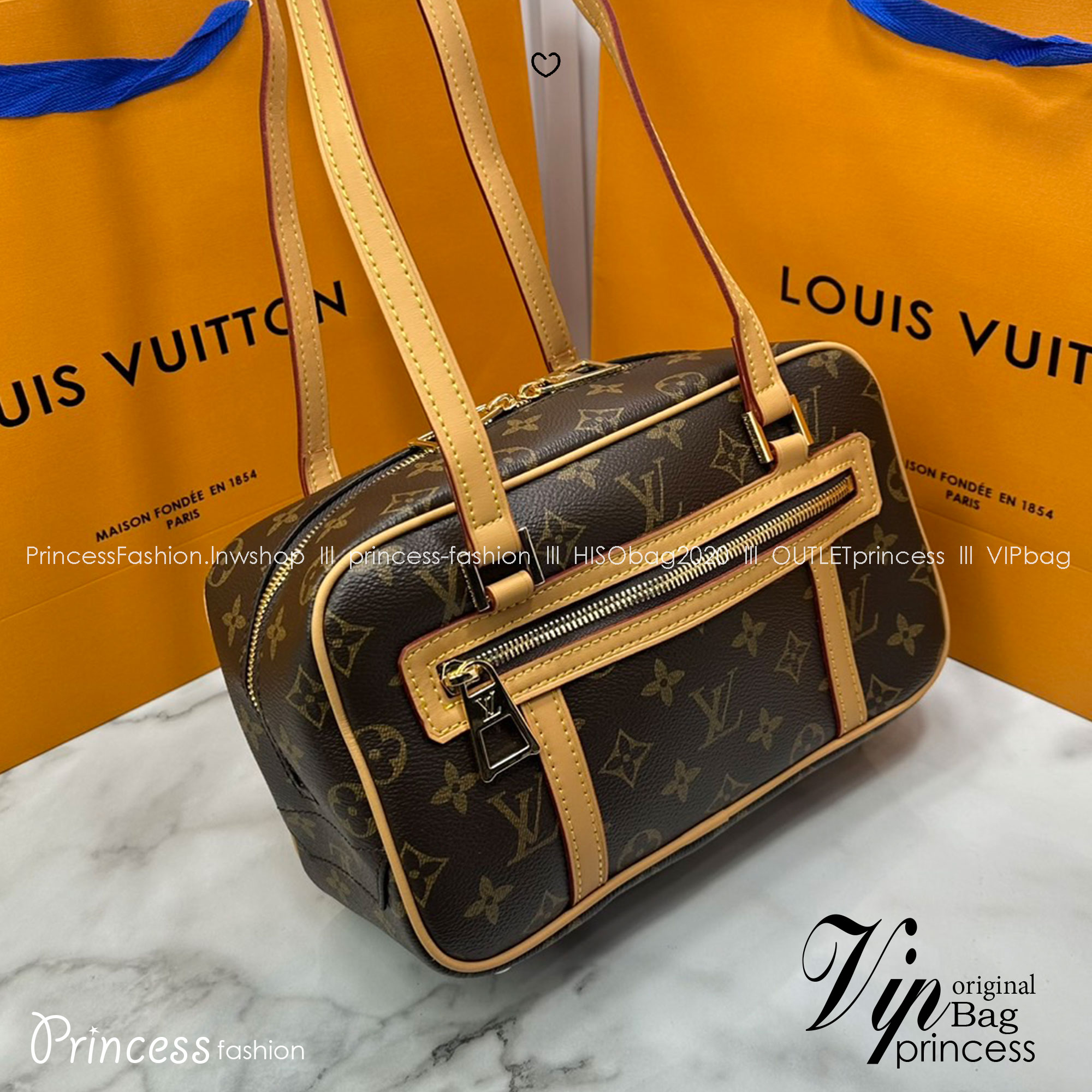 ORI หนังแท้ | LV Cite 2022 Monogram Canvas Handbags กระเป๋าสะพายรุ่นวินเทจยอดนิยม ไฮคลาสตลอดกาล