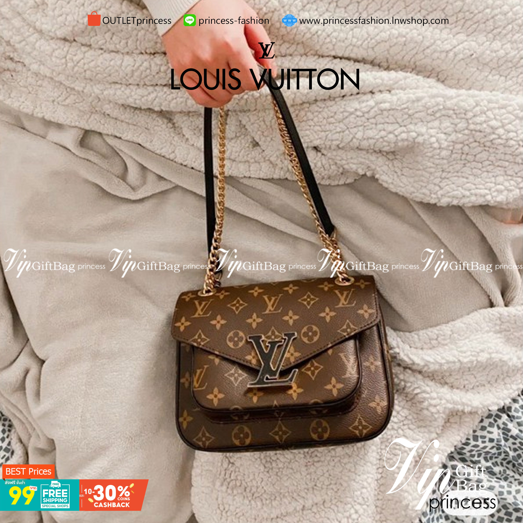 LOUIS VUITTON PASSY MONOGRAM 2 WAYS HANDBAG พร้อมส่งความสวย! กระเป๋า LV จาก Premium gift ต่างประเทศ ✔️รุ่นนี้เป็นหนังแท้ลาย monogram ทรงกระเป๋าคือสวยหรู ดูดีมากๆค่ะ