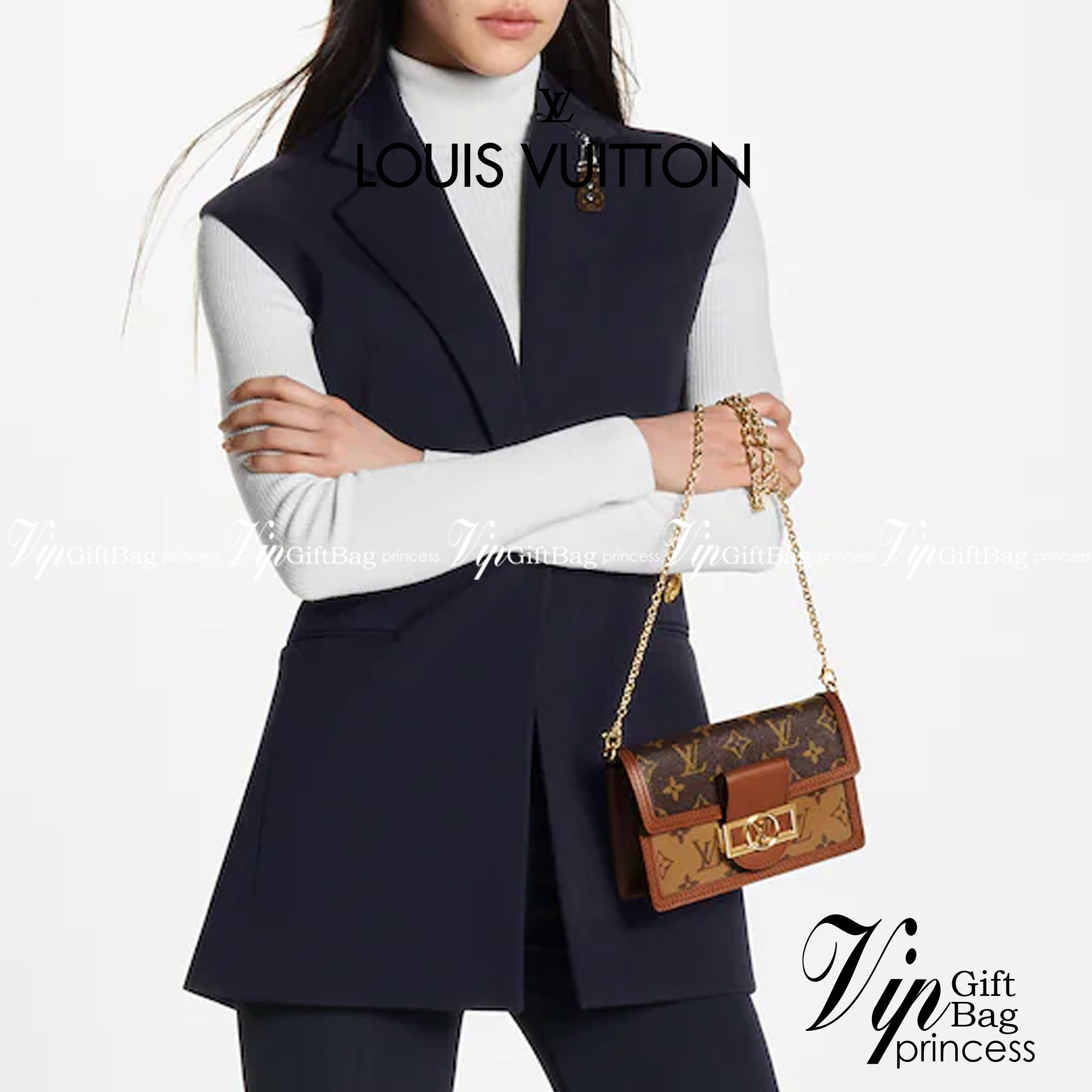 หนังแท้ LOUIS VUITTON DAUPHINE CHAIN WALLET / LV DAUPHINE พร้อมส่งที่ไทย งานหนังแท้ทั้งใบ เกรดเทพออริจินอล เนื้องานสวยงาม ภาพสินค้าถ่ายจากงานขายจริง ใช้งานต่างประเทศได้