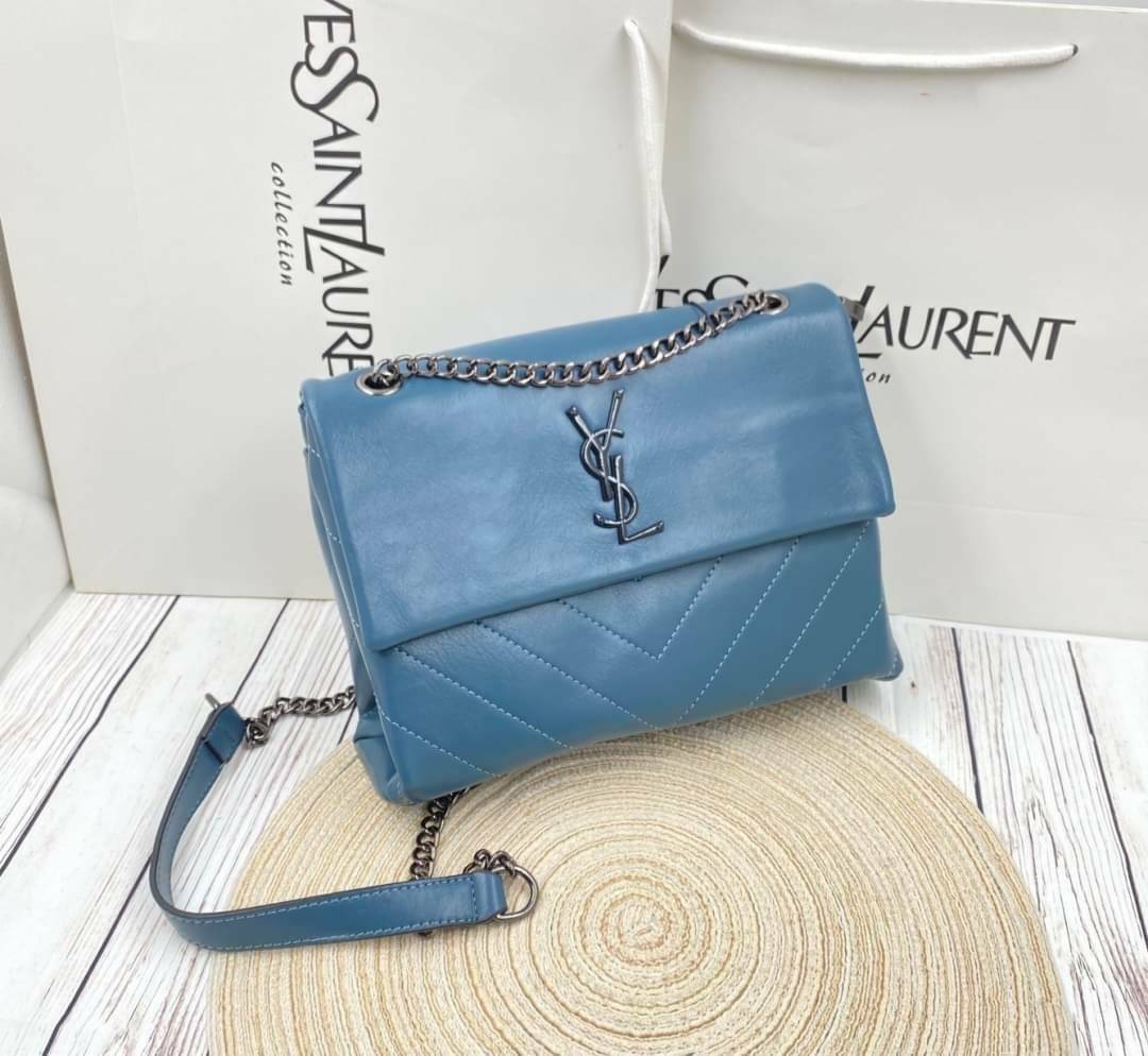 VIP 🥂 YVES SAINT LAURENT Large Sunset Shoulder Bag / YSL Shoulder Bag 11" ภาพสินค้าถ่ายจากงานขายจริง พร้อมส่งที่ไทย