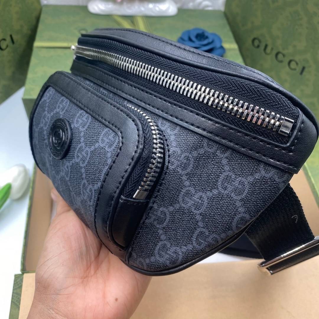VIP 】หนังแท้ GUCCI Belt bag with Interlocking G 23CM แบบใหม่ล่าสุด ใช้ได้ทั้งหญิงชาย คาดอก คาดเอวได้ คูลๆ เลยค่าา ใบจริงสวย น่าใช้มากๆ สะพายวันไหนๆได้หมด สินค้าพร้อมส่ง มีมาจำนวนจำกัด ห้ามพลาดค่ะ! กระเป๋าคาดอกด้านหน้า//คาดไปทางด้านหลัง//หรือคาดเอวได้ ตามแ