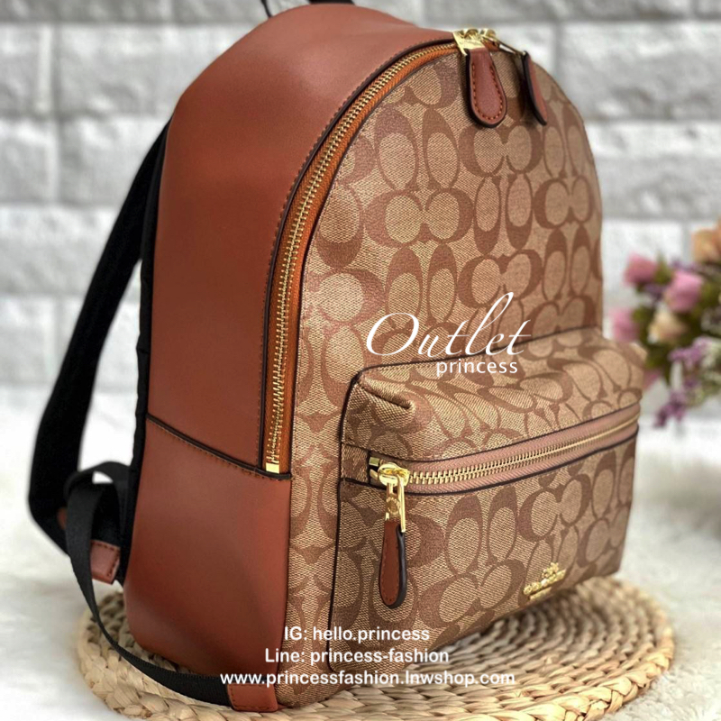 COACH MEDIUM BACKPACK IN SIGNATURE BAG พร้อมส่งกระเป๋าสะพายหลัง วัสดุหนังแท้ หนังนิ่มน้ำหนักเบา ด้านหน้าลาย C มีช่องซิปหนึ่งช่อง เปิดปิดช่องหลักแบบซิปคู่ ภายในโล่งกว้าง มีช่องซิปให้หนึ่งช่อง ด้านหลังเป็นไนล่อนอย่างดี สายสะพายเลื่อนปรับแบบฟรีไซส์ ใบกลางขนา
