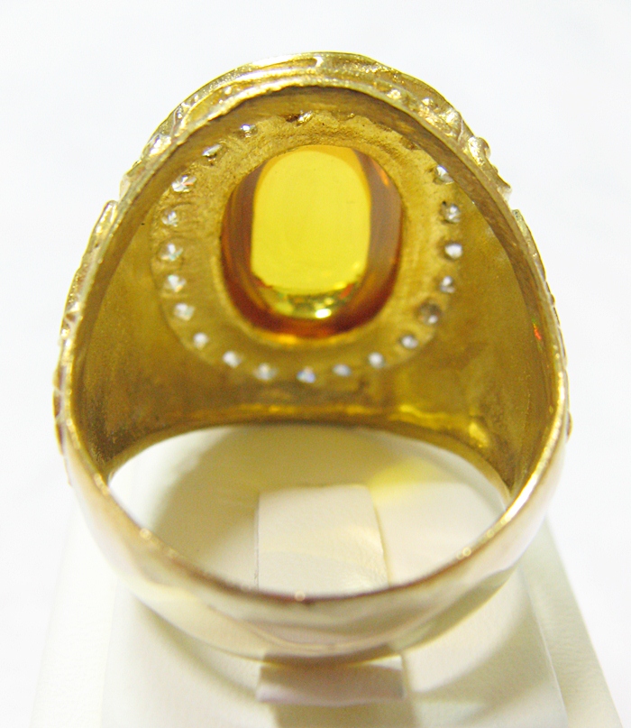 สินค้าจองค่ะ แหวนพลอยมณีใต้น้ำสีเหลืองทองเหลืองล้อมเพชร(ทุกราศี)ค่ะ