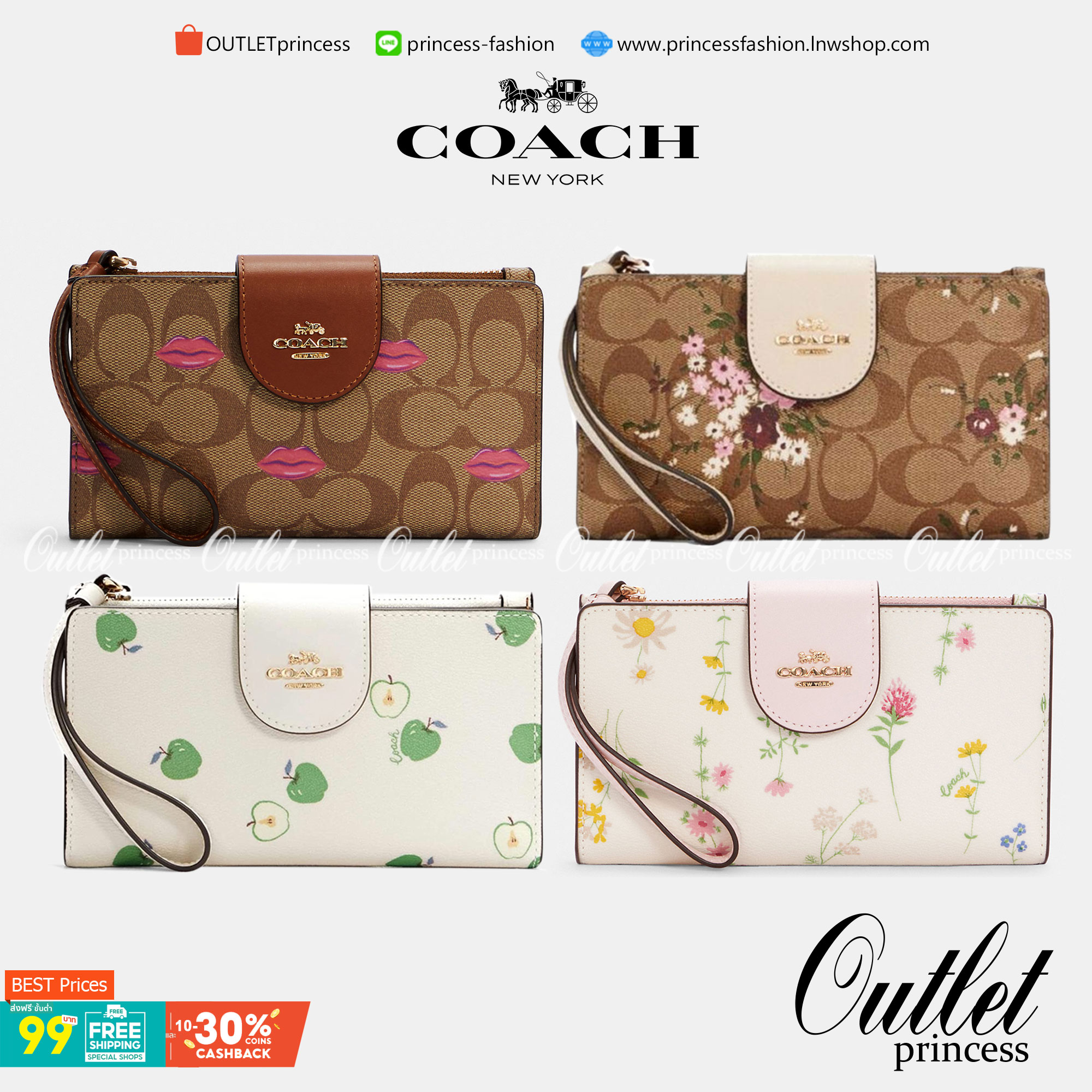 COACH TECH WALLET IN SIGNATURE CANVAS อีกหนึ่ง collection ของกระเป๋าสตางค์ที่ดีไซน์ทันสมัยให้ใช้งานได้แบบครบครัน เป็นกระเป๋าสตางค์ ที่มีช่องสำหรับใส่โทรศัพท์มือถือ ธนบัตร เหรียญ และบัตรต่าง ๆ ใช้งานแบบ2ด้าน เพิ่มความสะดวกสบายด้วยสายคล้องมือ ช่วยให้พกไปไหน