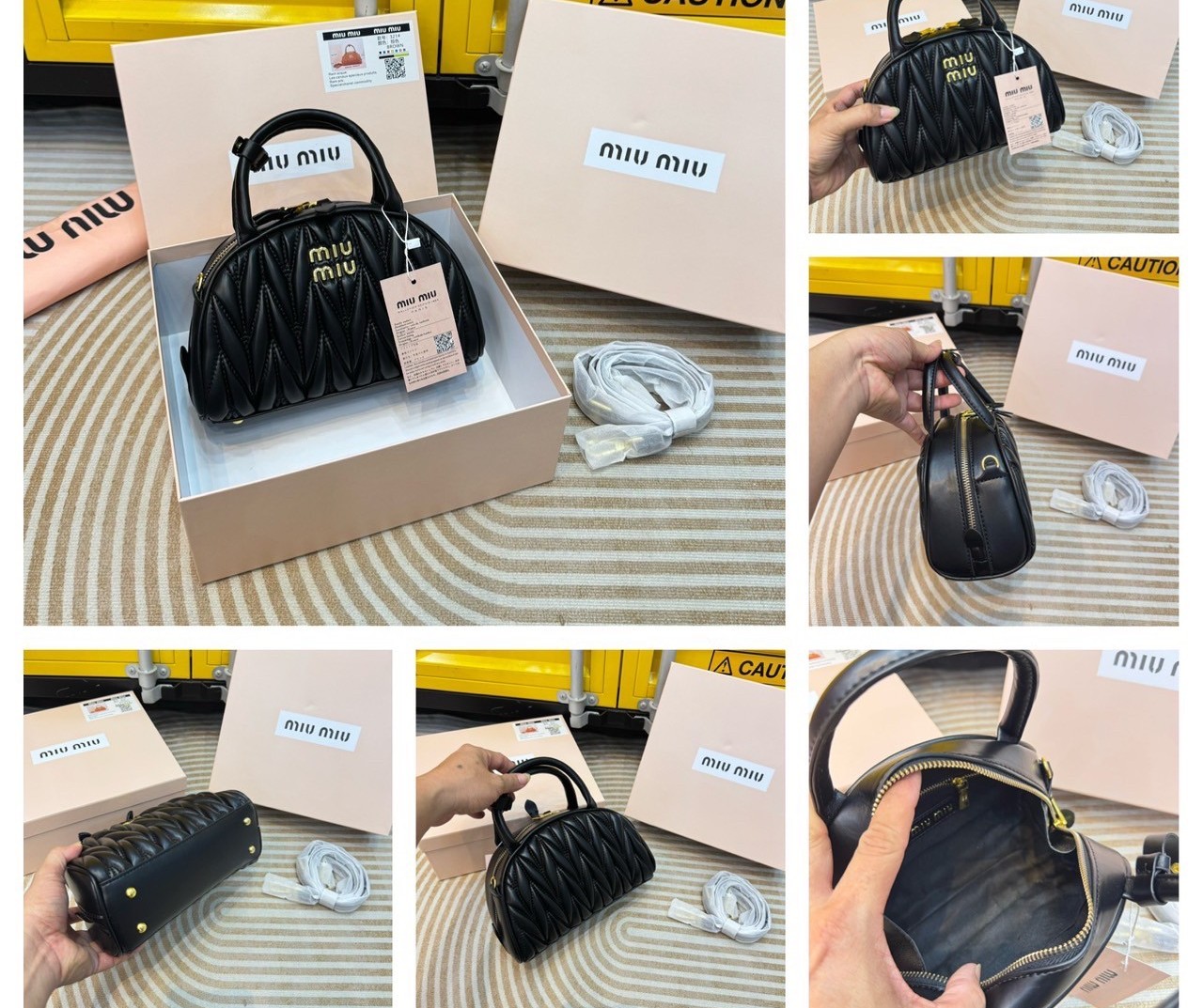 MIU MIU Dumplings leather bag กระเป๋าถือ/สะพายสุดชิค ดีไซน์เพิ่มดีเทล ด้วยการเดินด้ายเป็นเอกลักษณ์ สวยดูแพง ดีไซน์เรียบแต่มากมีอยู่จริง สวยดูแพง แมทชุดได้ง่ายสุด มินิมอลมินิใจ หูจับในตัวง่ายและสะดวกพกพา