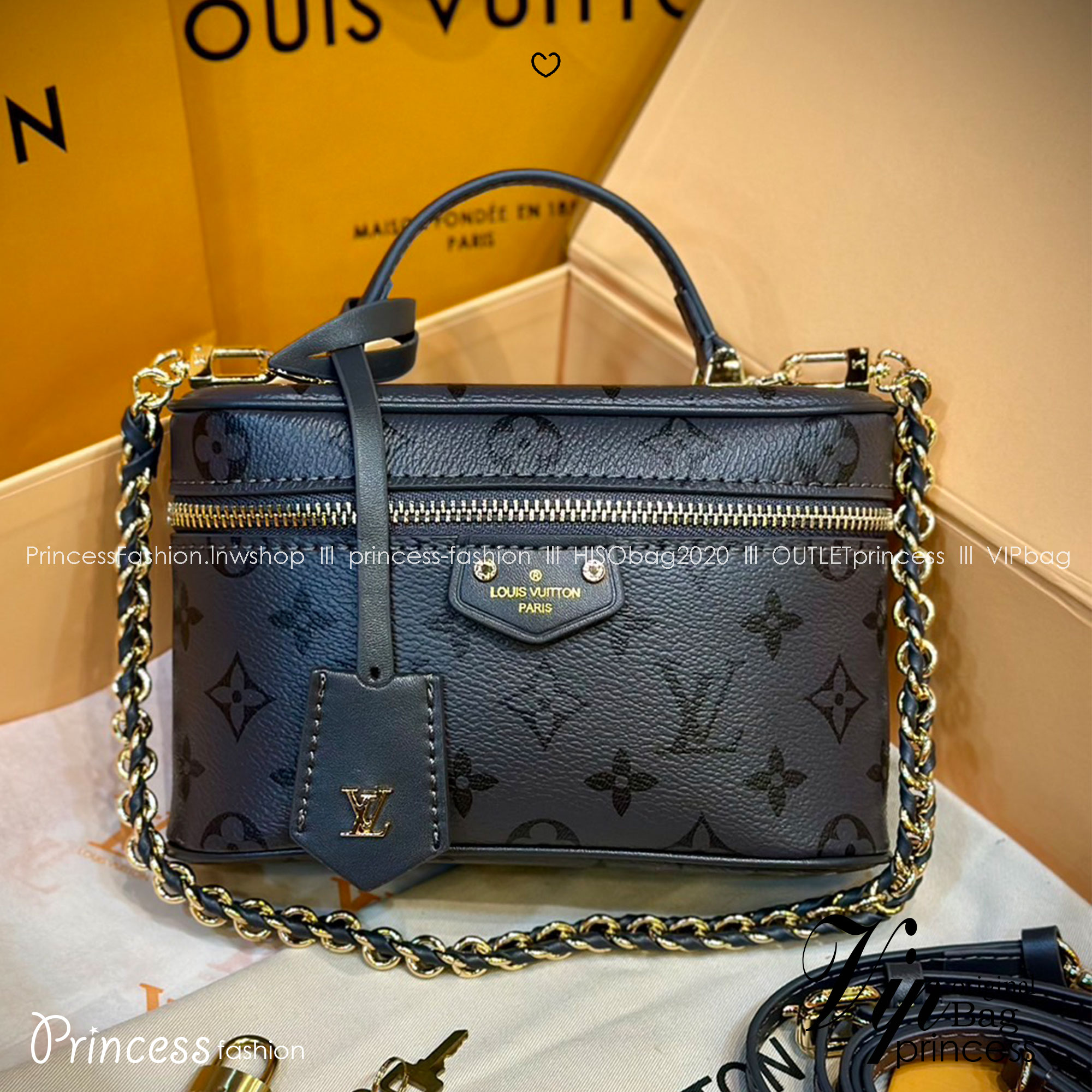 LV Vanity Chain Pouch Other movies กระเป๋าทรงวานิตี้ สีใหม่โทนเทาสวยมีสไตล์ไร้ที่ติ เกรดออริ 1:1 ใช้งานต่างประเทศได้