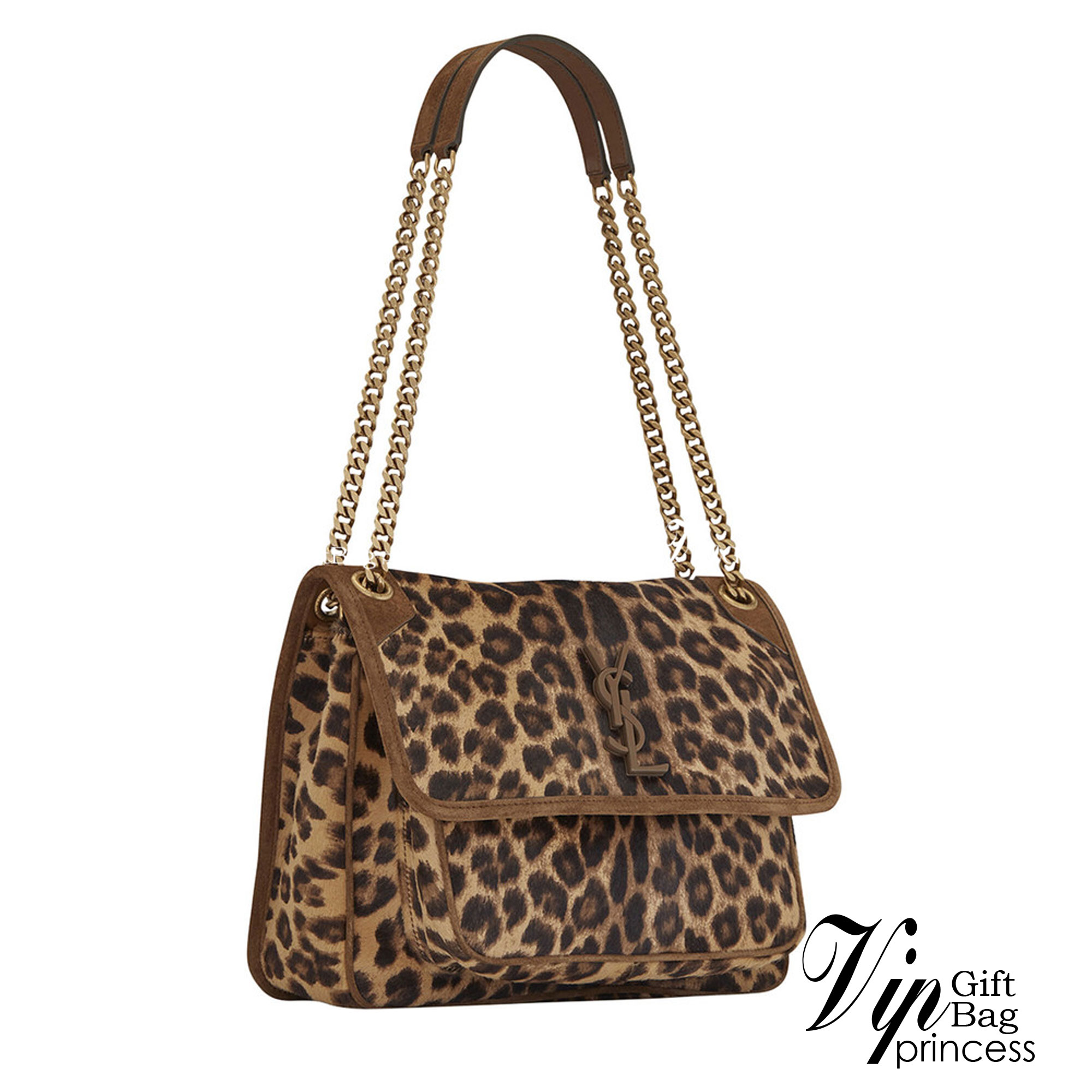 YSL Medium Leopard Niki Shoulder Bag / Saint Laurent Niki medium animal print shoulder bag กระเป๋าสะพายรุนใหม่ล่าสุด ลาย Leopard โดดเด่น งานสวย ด้านหน้าประดับโลโก้แบรนด์ และมีช่องสำหรับเก็บของที่หยิบใช้บ่อย ตอบโจทย์การใช้ชีวิตระหว่างวันได้ดีมากๆ สายสพายดี