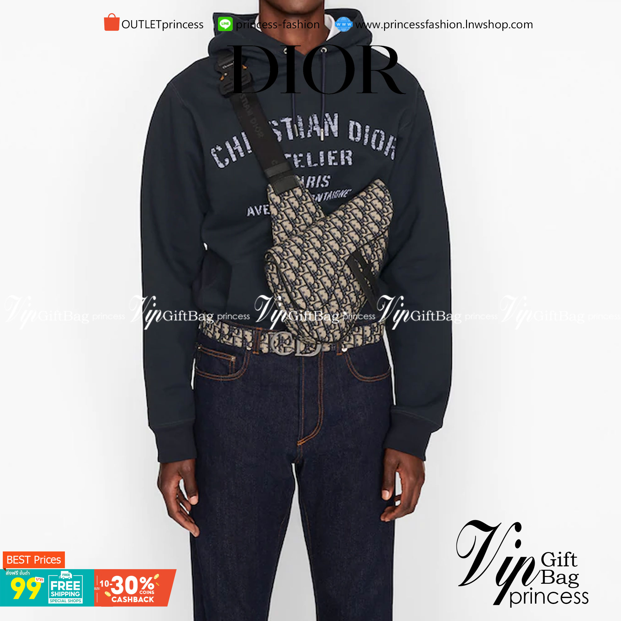 VIP 】𝐂𝐇𝐑𝐈𝐒𝐓𝐈𝐀𝐍 𝐃𝐈𝐎𝐑 SADDLE BAG Black Dior Oblique Jacquard พร้อมส่งที่ไทย 2 สีสุดคลาสสิก กระเป๋าสะพายข้าง สายปรับขนาดได้ จุของได้เยอะ ใช้ได้ทั้งหญิงชาย