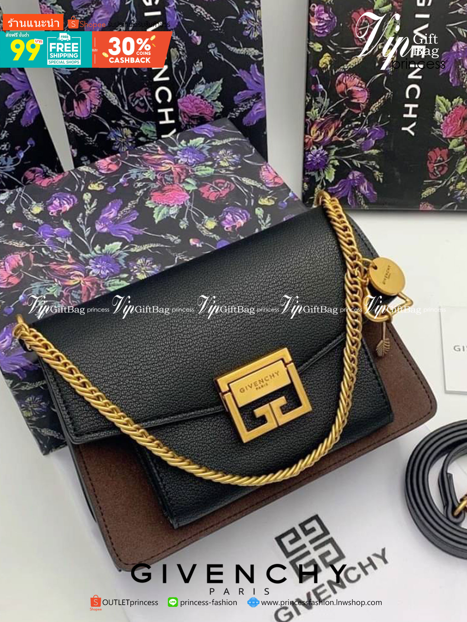 VIP 】หนังแท้ Givenchy GV3 Bag 9” สวยหรู ดูเป็นคนมีเทสดีเลยค่าา ดีไซน์คือสวยมีคลาส มีระดับสุดๆ พร้อมสายโซ่อะไหล่ทอง ละมุนตามากค่าา รุ่นนี้ขายดีมาก ได้มาน้อยด้วยนะคะ สาวๆ รีบจับจอง อย่าคิดนาน ราคานี้กับคุณภาพถือว่าคับแก้วมั๊กมากกกก ไม่ซื้อทนไหว ^^