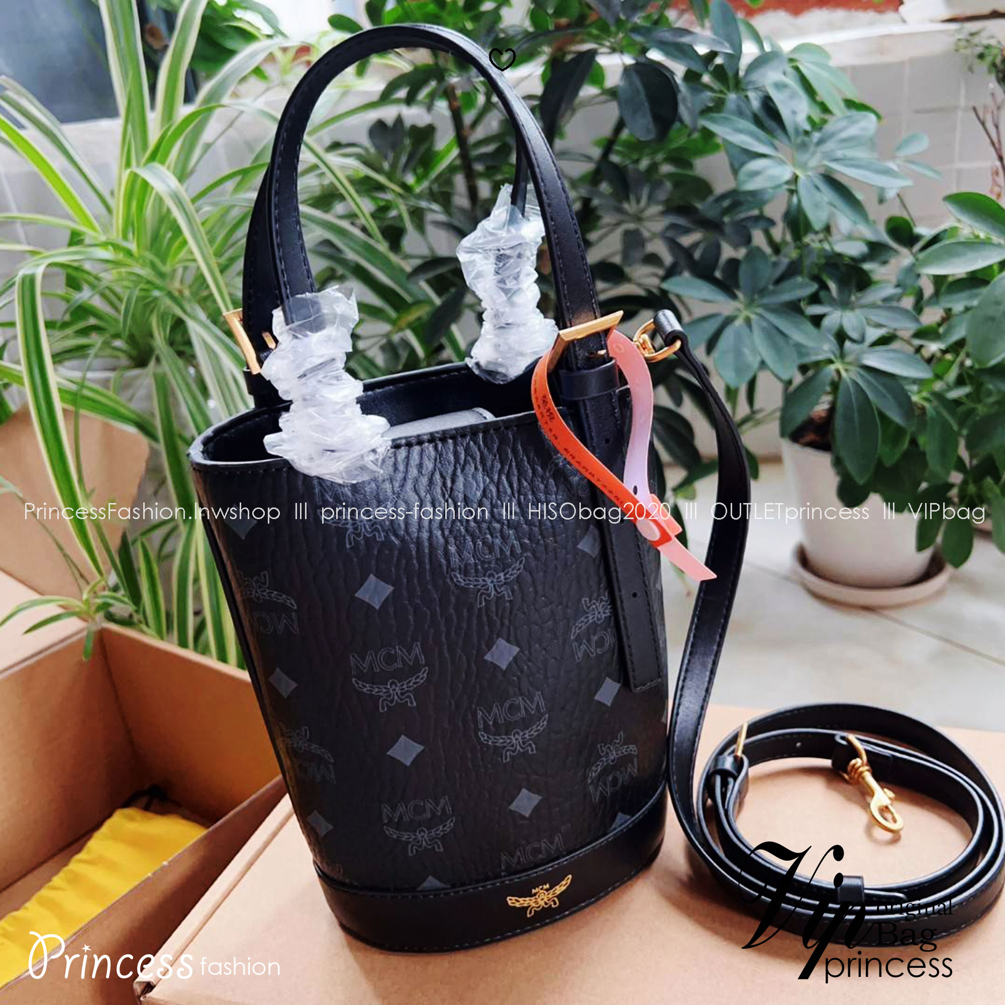 M.C.M AREN BUCKET TOTE IN VISETOS กระเป๋าทรงบัคเก็ต ขนาดกำลังสวย ไอเท็มใหม่ เกรดท็อปออริ 1:1 สลับแท้